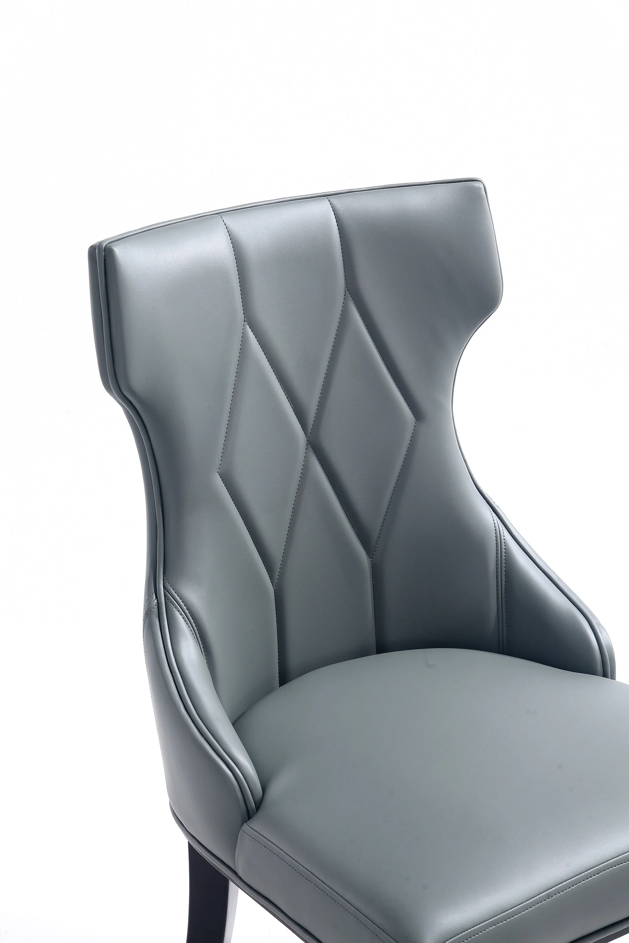 Reine Faux Leather Dining Chair in Pebble Grey (set of 4) - Image 10