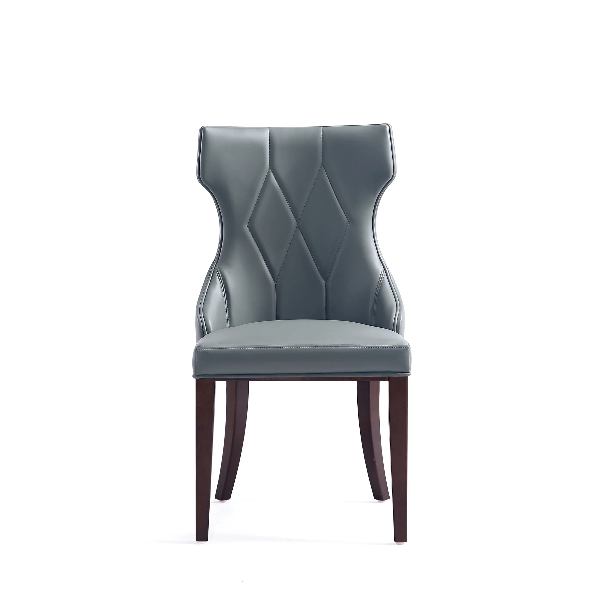 Reine Faux Leather Dining Chair in Pebble Grey (set of 4) - Image 5