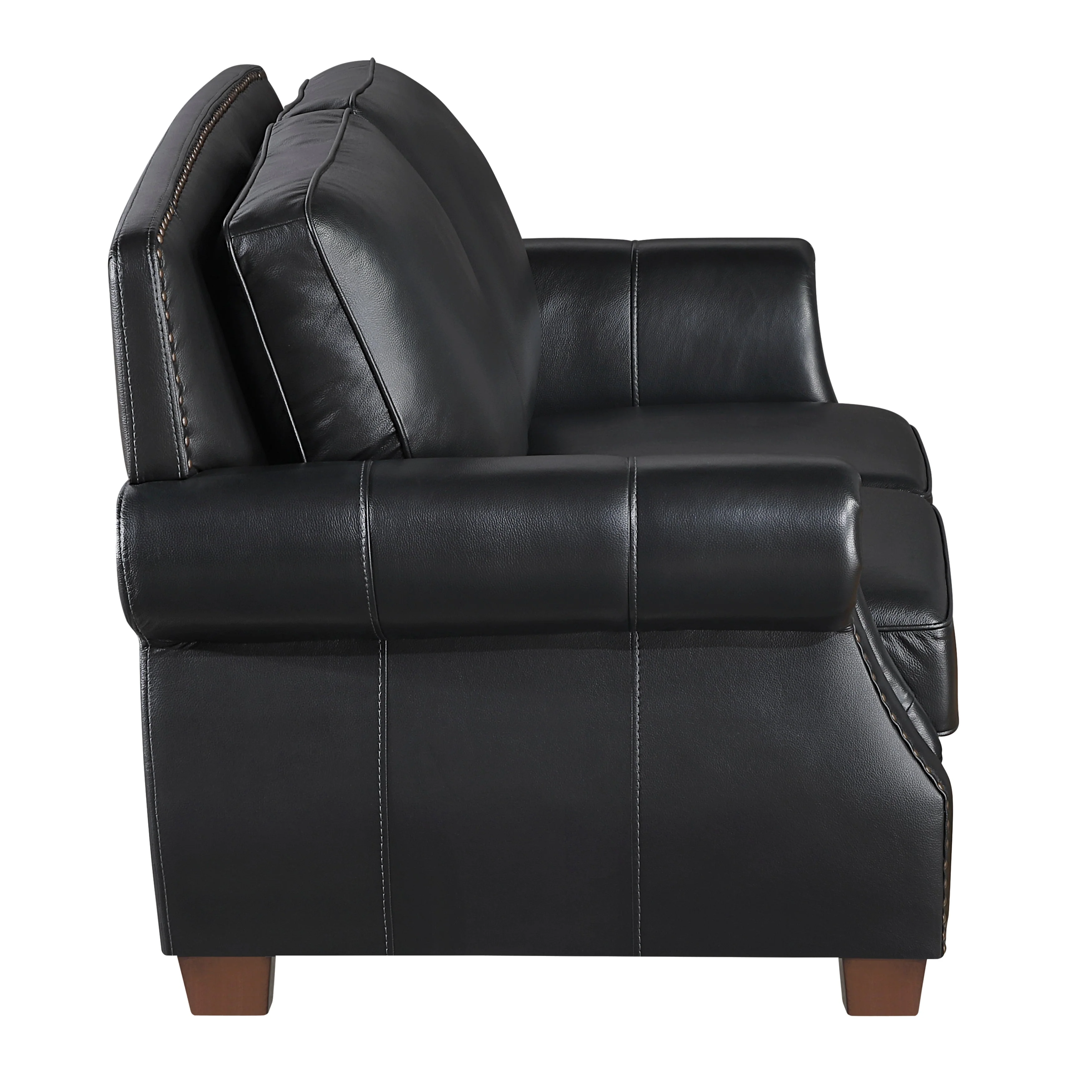 Remington Black Leather Reclining Sofa and Loveseat - Image 8