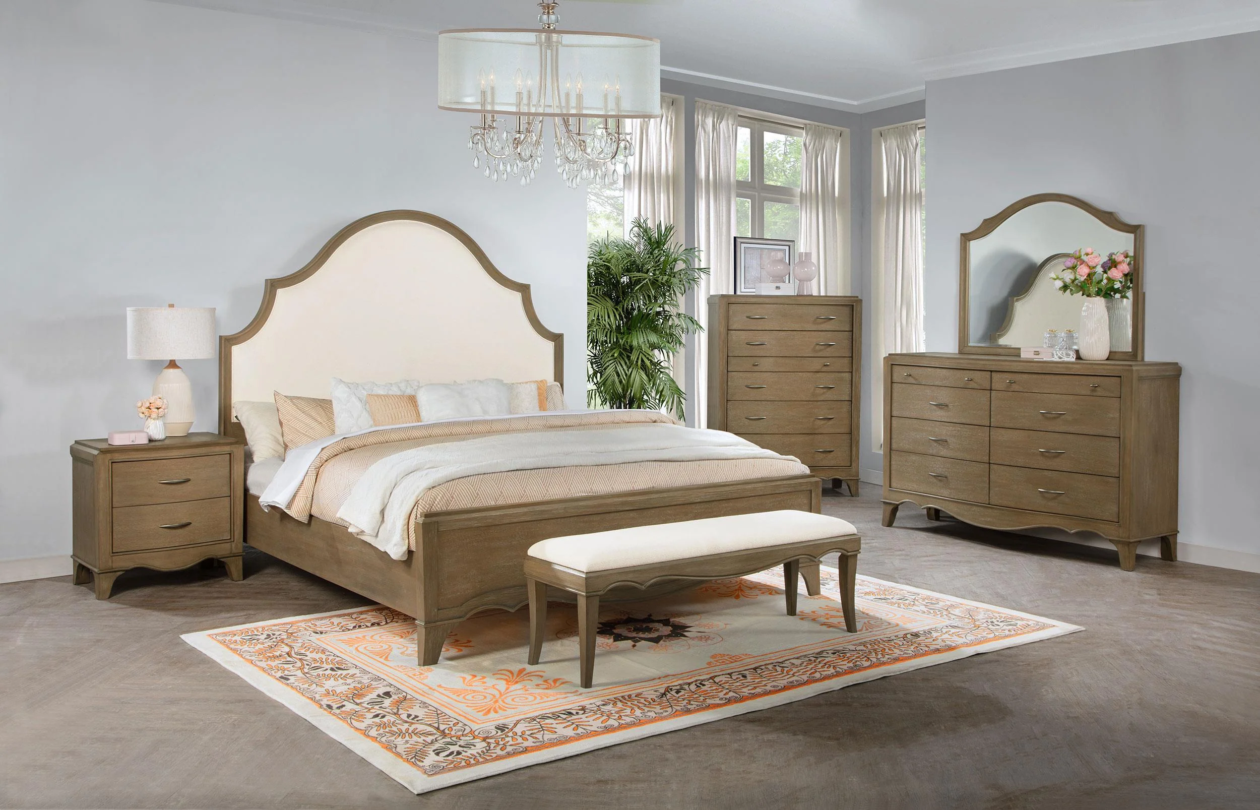 Revello Washed Mango Upholstered Bedroom Bed End Bench - Image 6