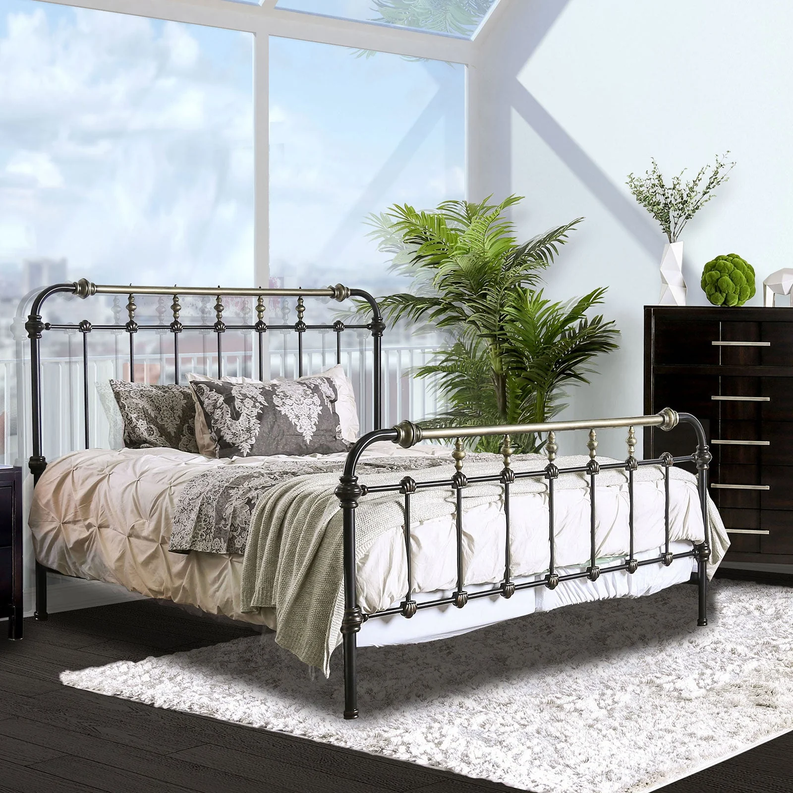 Riana Antique Black Full Bed