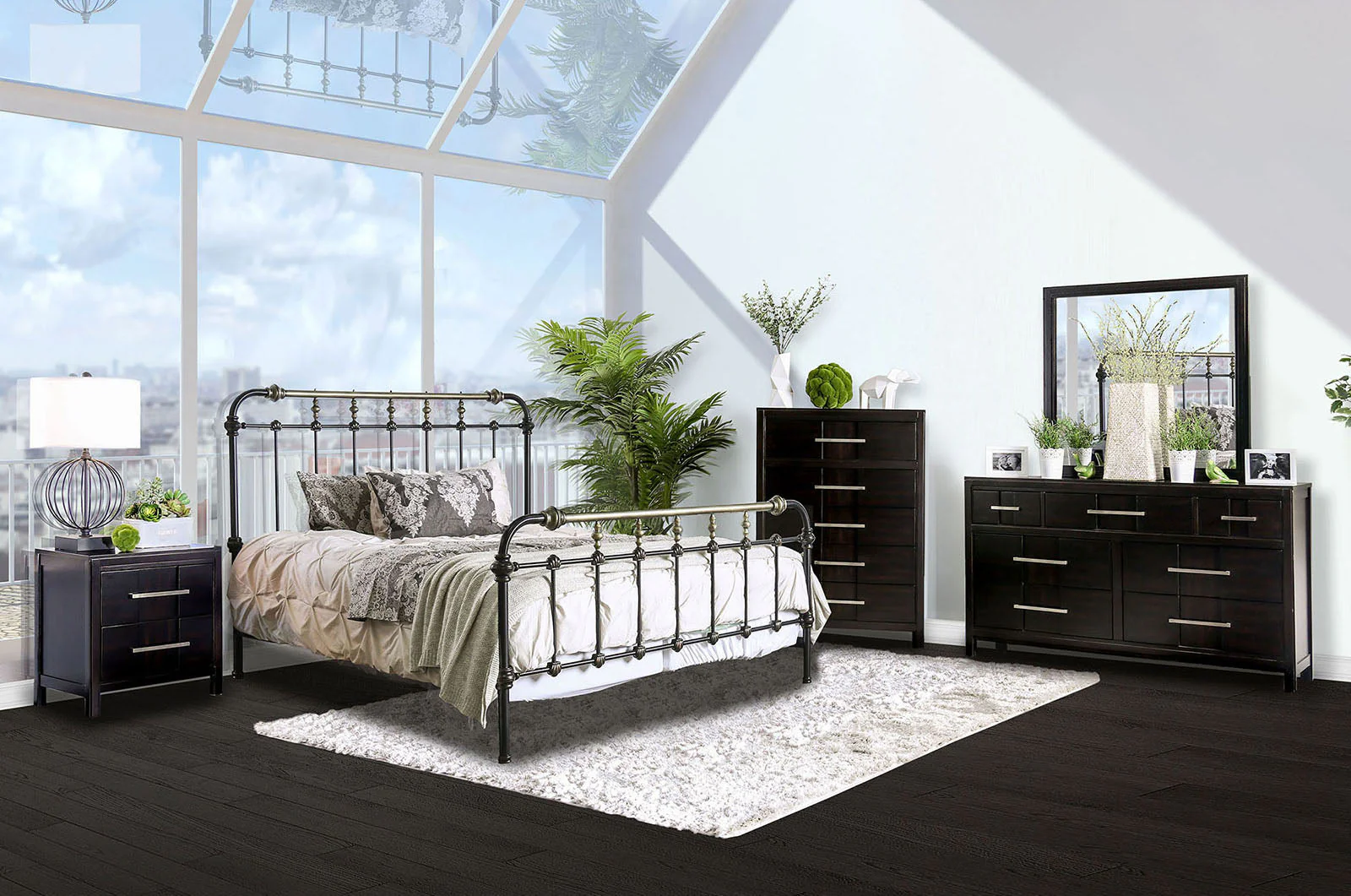Riana Antique Black Twin Bed - Image 2