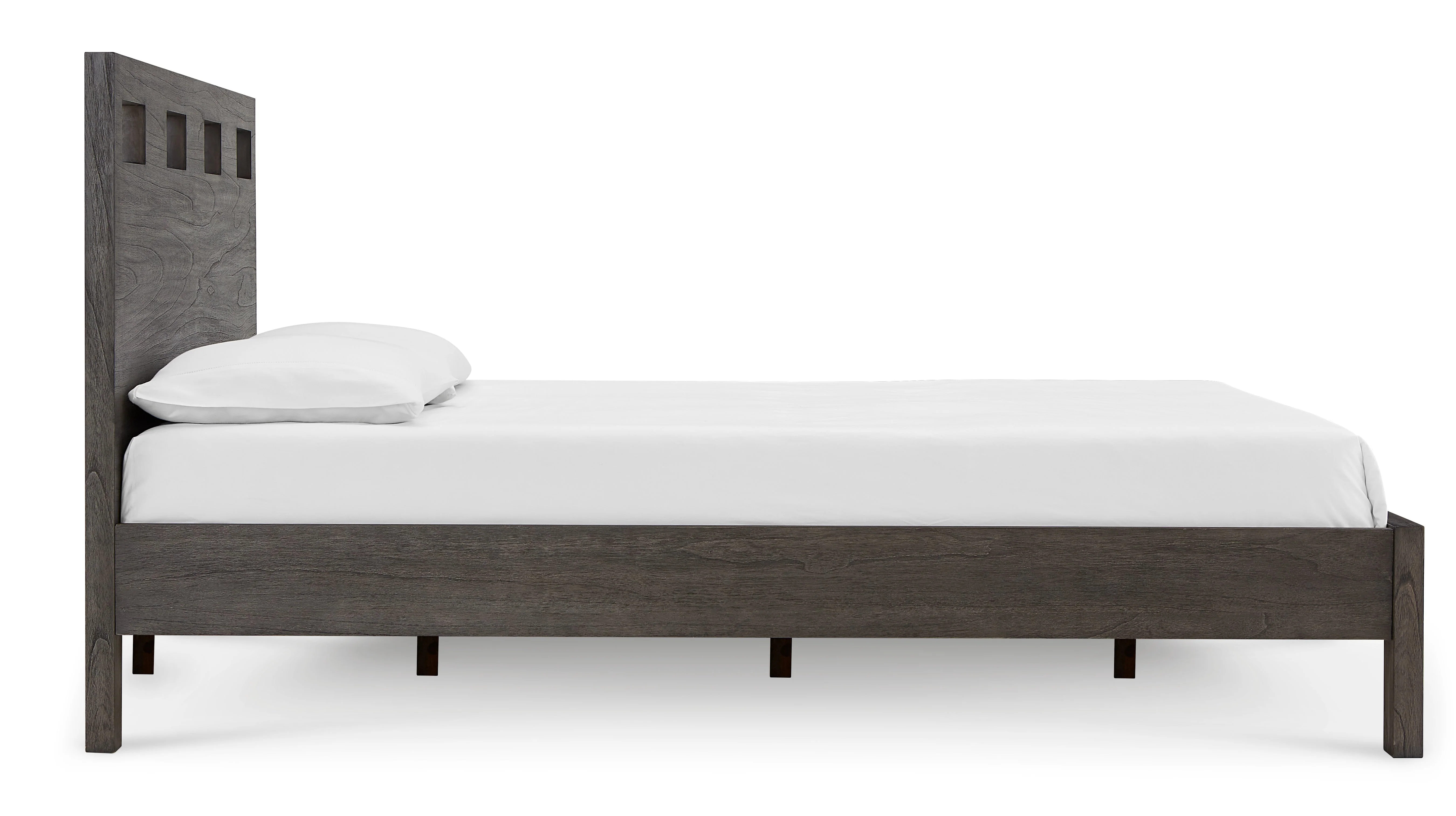Riva Wood Eastern King Bed in Sharkskin - Image 6