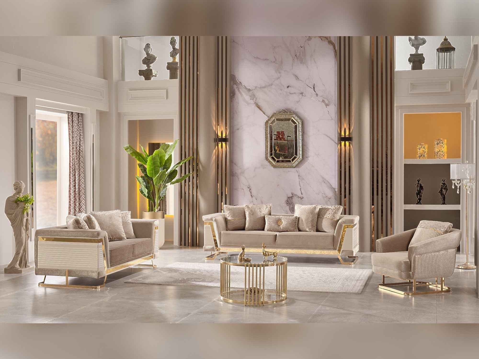 Rixos Beige 3-pieces (Sofa & Loveseat & Chair) Livingroom Set