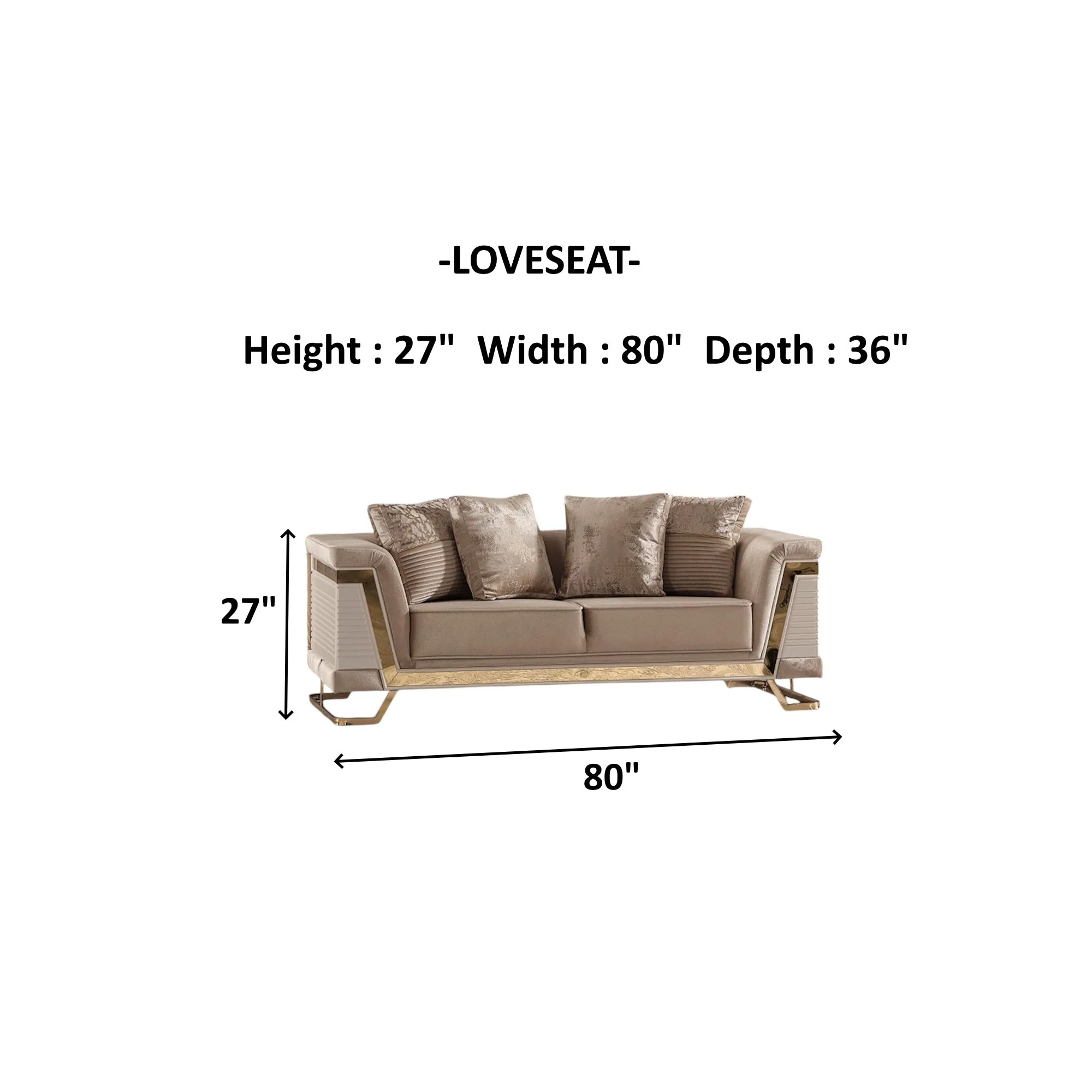 Rixos Beige 3-pieces (Sofa & Loveseat & Chair) Livingroom Set - Image 12