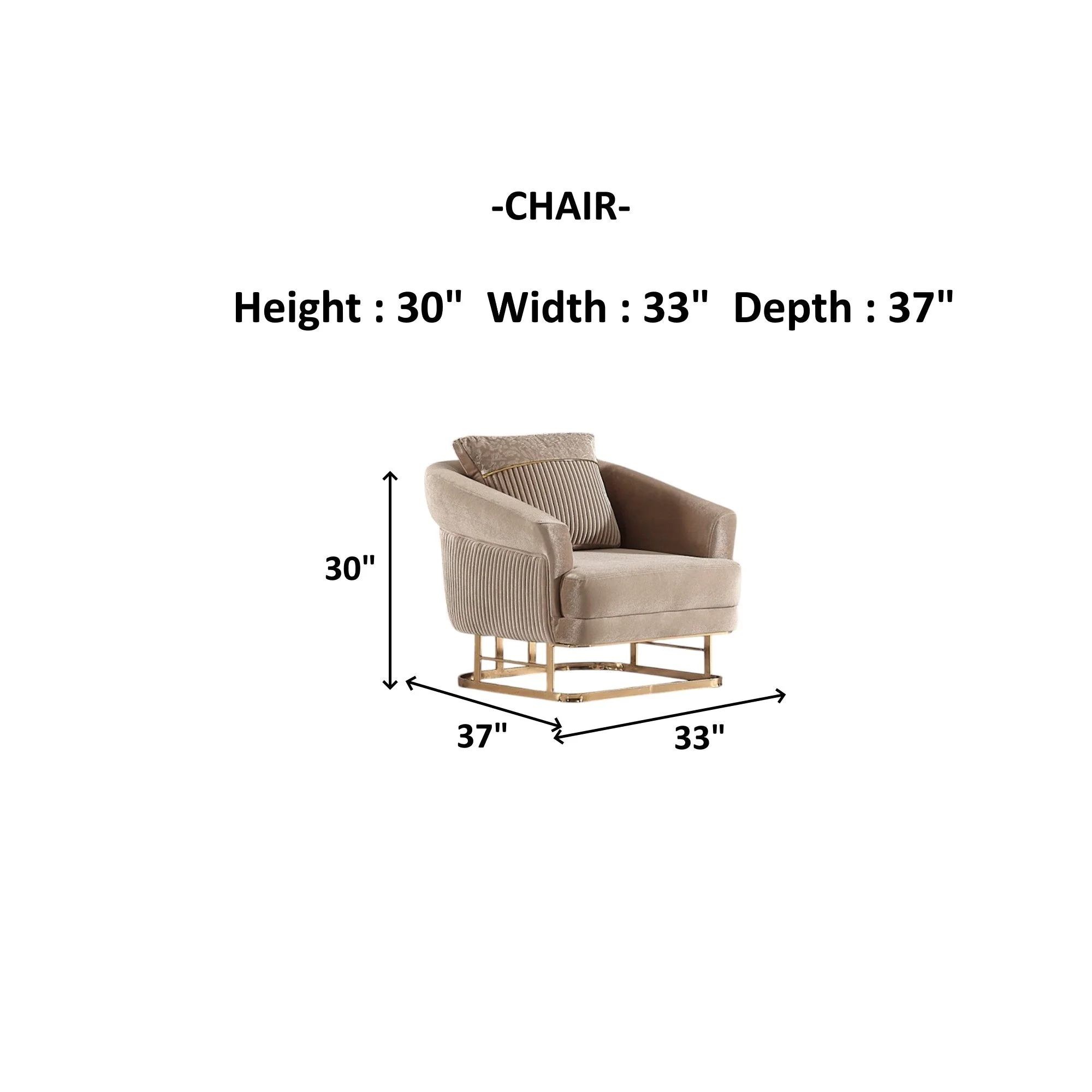 Rixos Beige 3-pieces (Sofa & Loveseat & Chair) Livingroom Set - Image 13