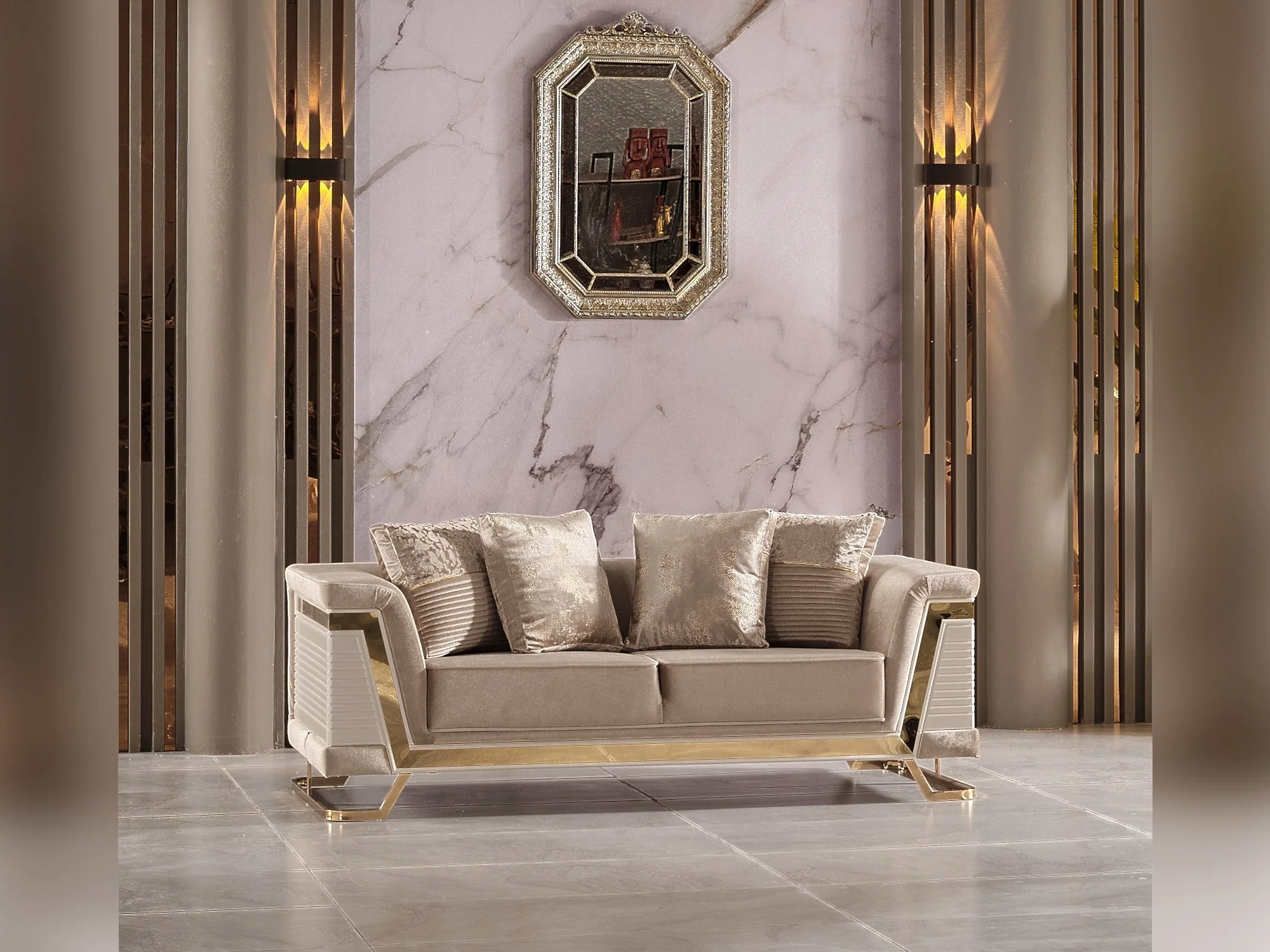 Rixos Beige 3-pieces (Sofa & Loveseat & Chair) Livingroom Set - Image 7