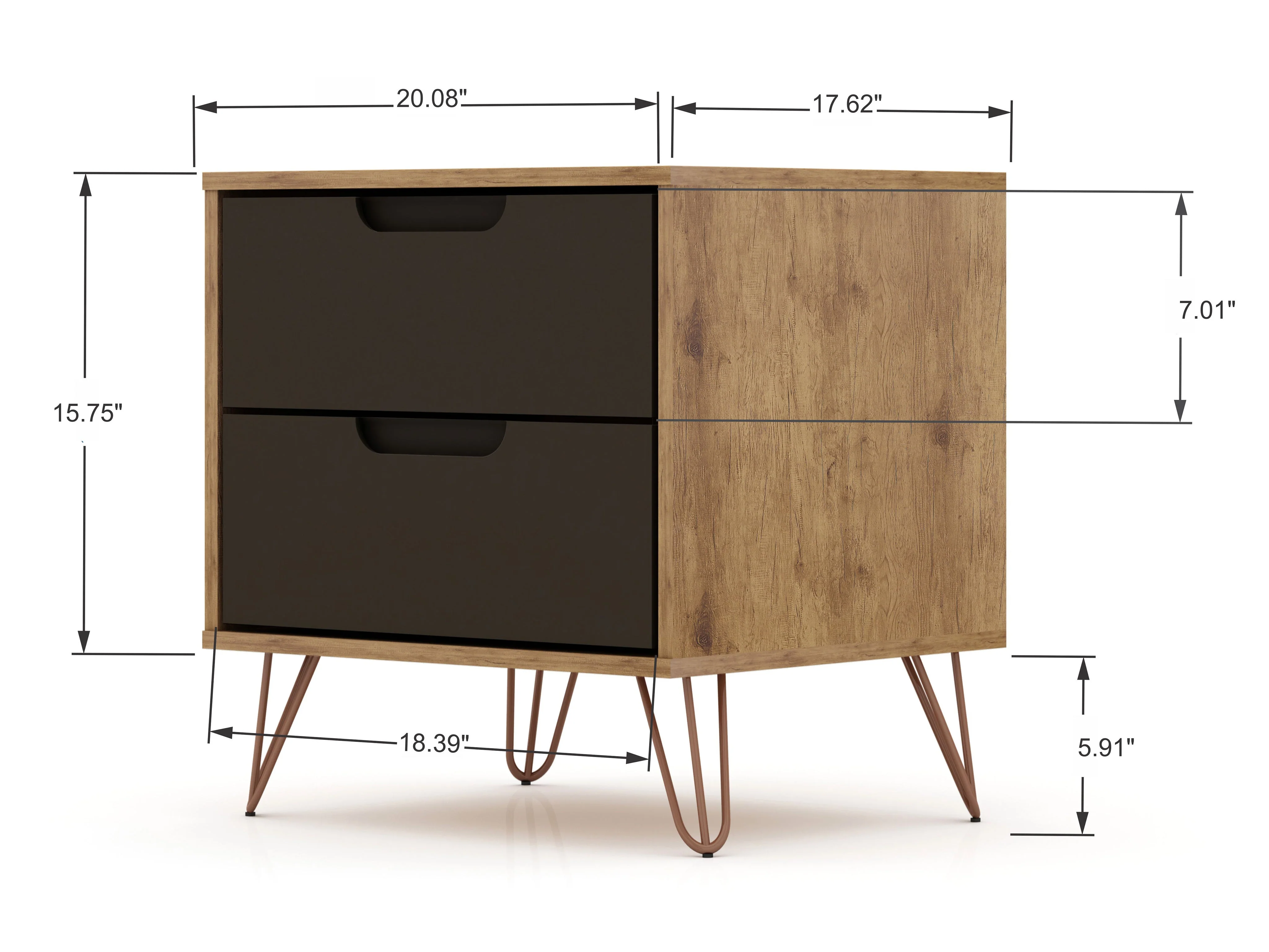 Rockefeller Dresser and Nightstand Set in Nature and Textured Grey - Image 7