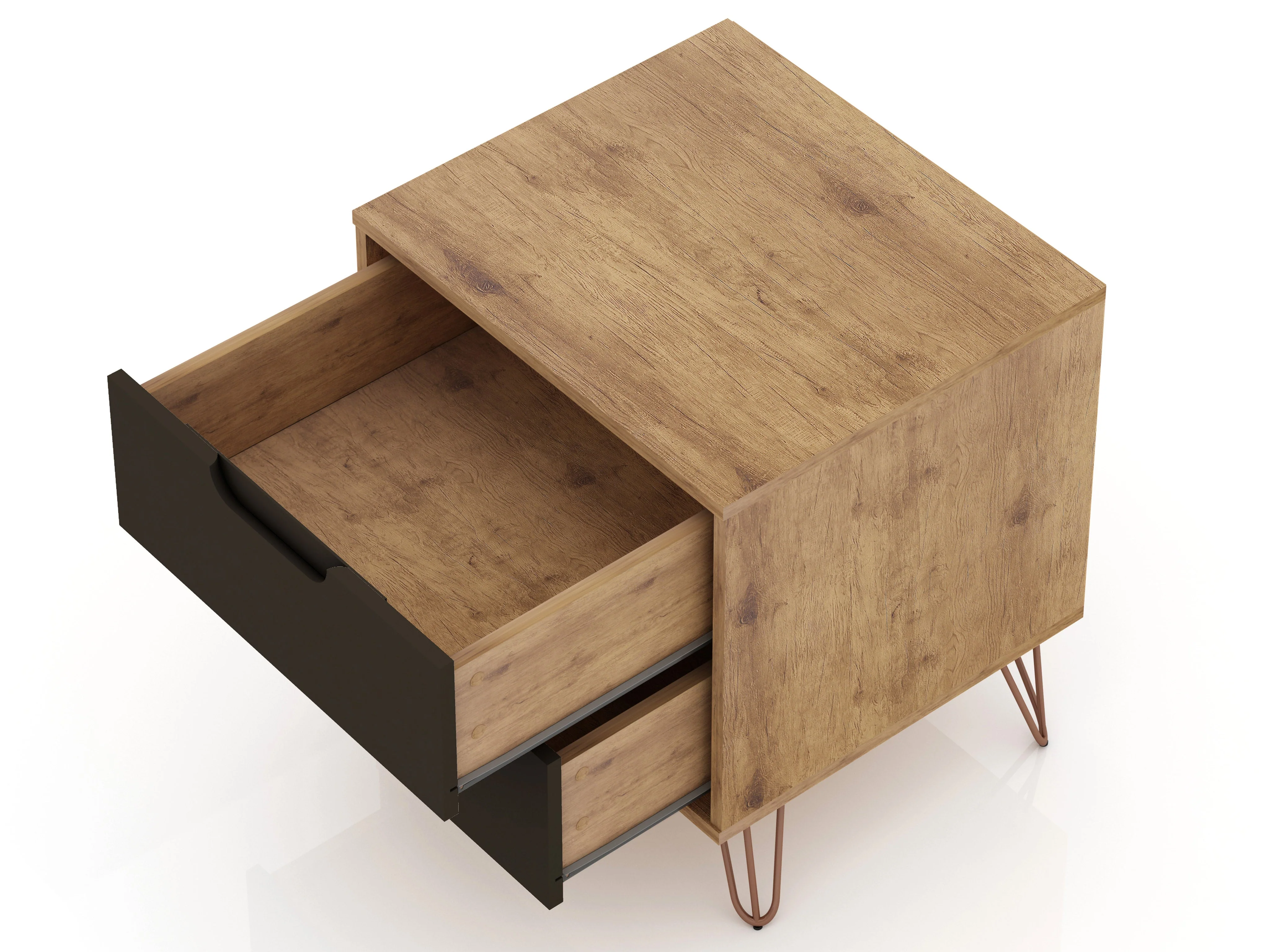 Rockefeller Dresser and Nightstand Set in Nature and Textured Grey - Image 8