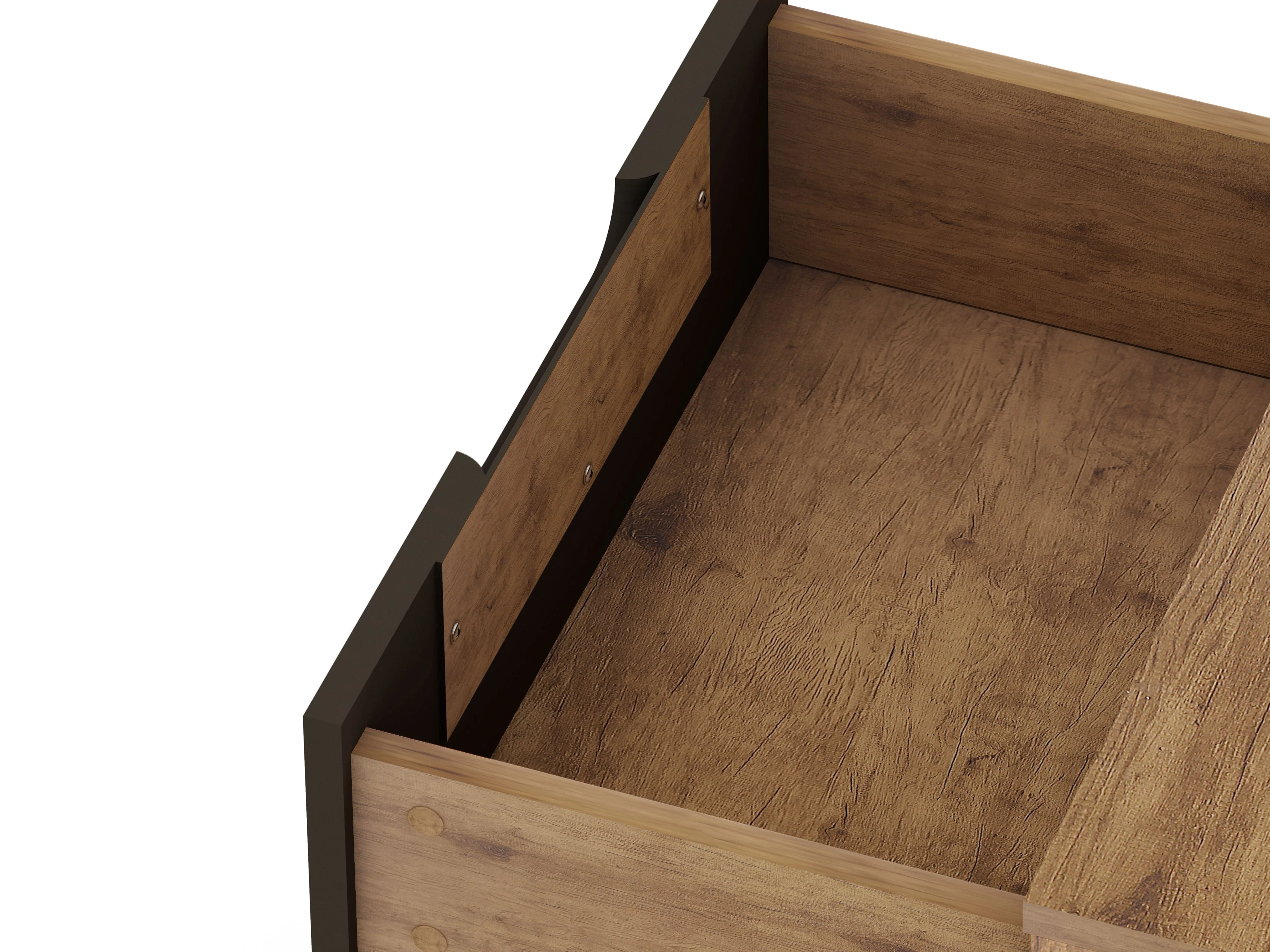 Rockefeller Dresser and Nightstand Set in Nature and Textured Grey - Image 9