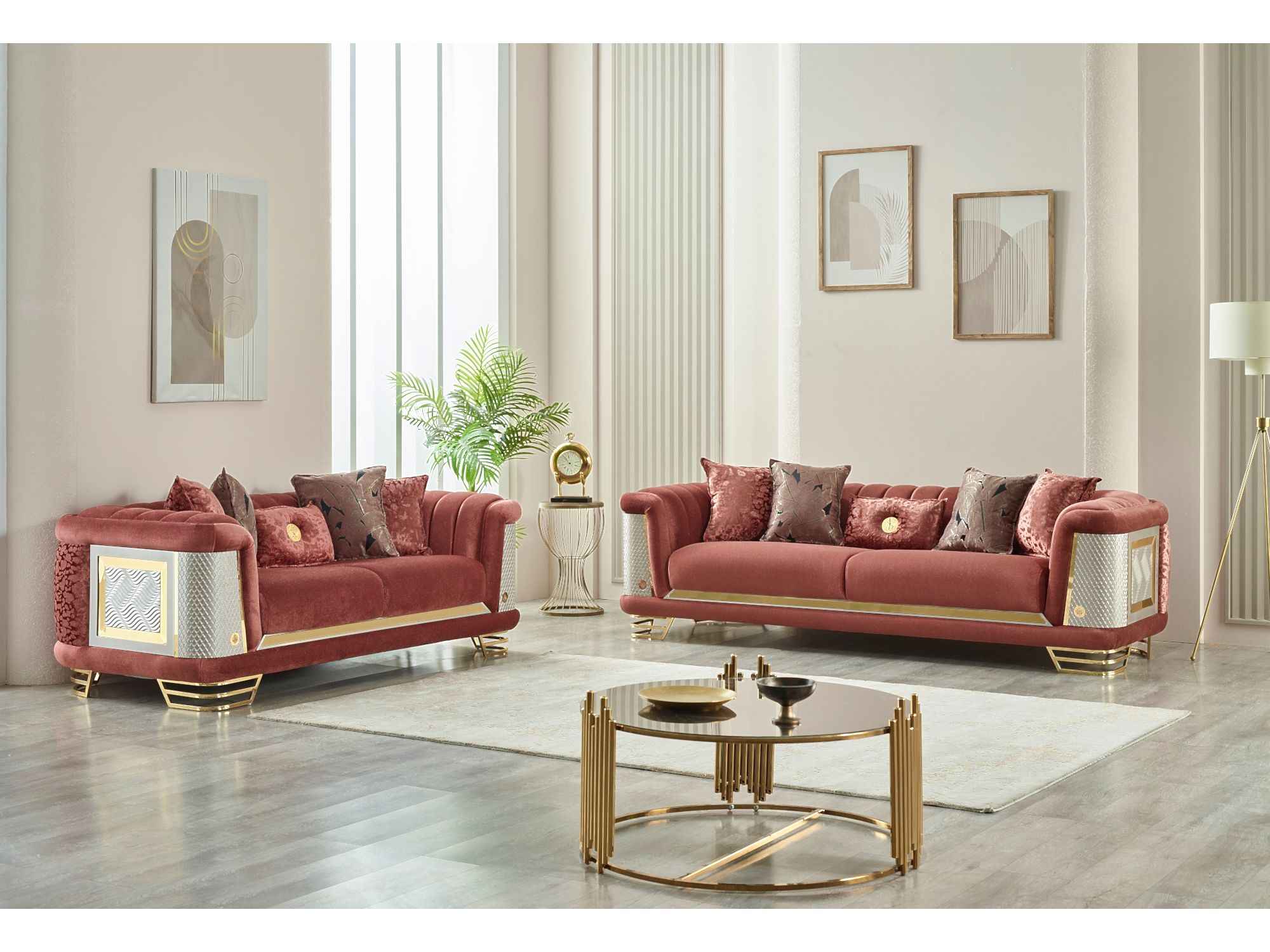 Romans Brick 3-pieces (Sofa & Loveseat & Chair) Living Room Set - Image 2