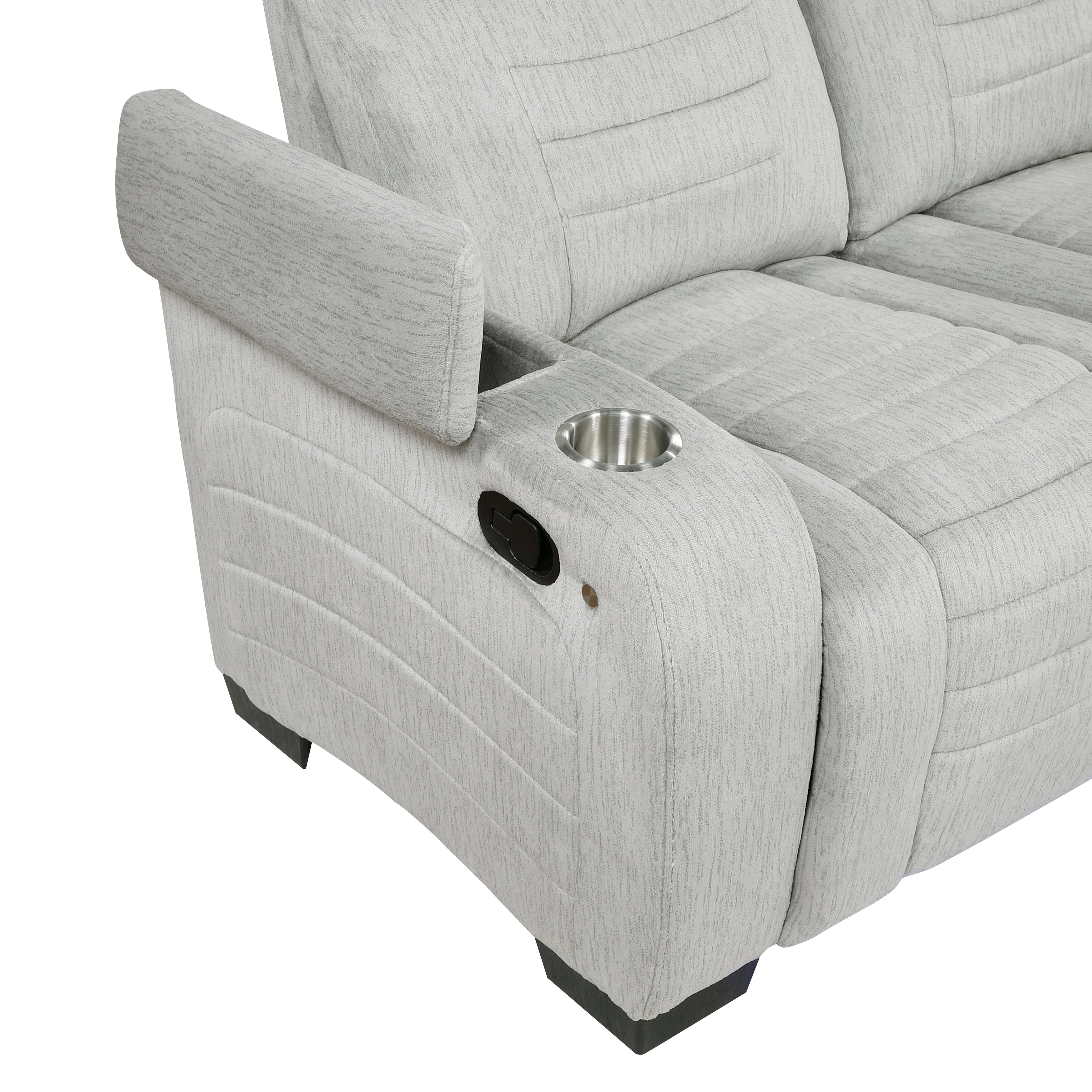 Ronan Light Gray Double Reclining Sofa - Image 21