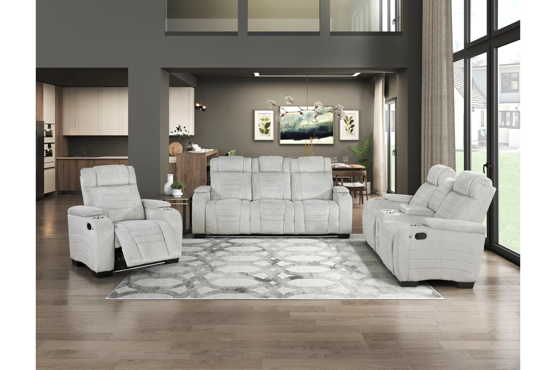 Ronan Light Gray Double Reclining Sofa - Image 26