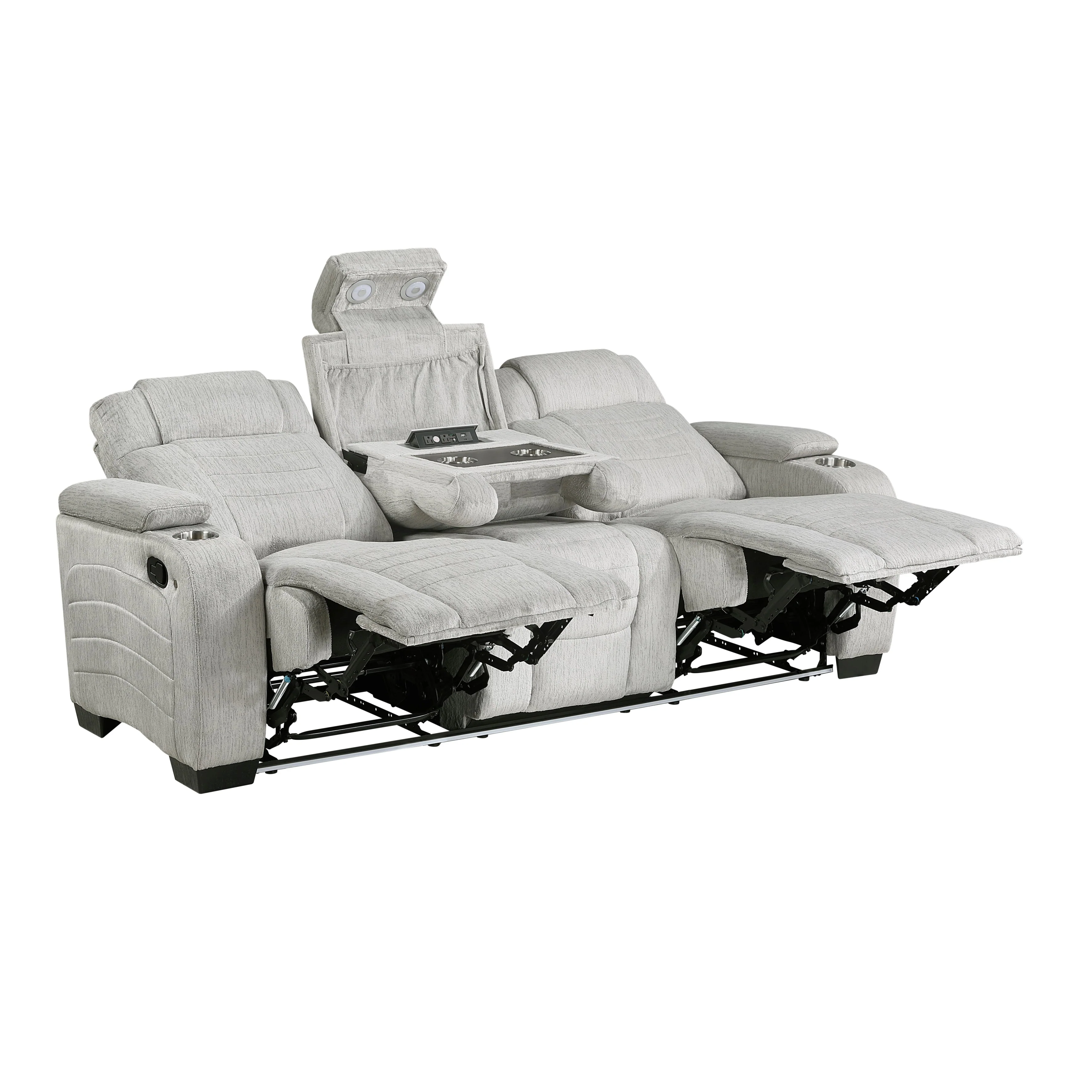 Ronan Light Gray Double Reclining Sofa - Image 6