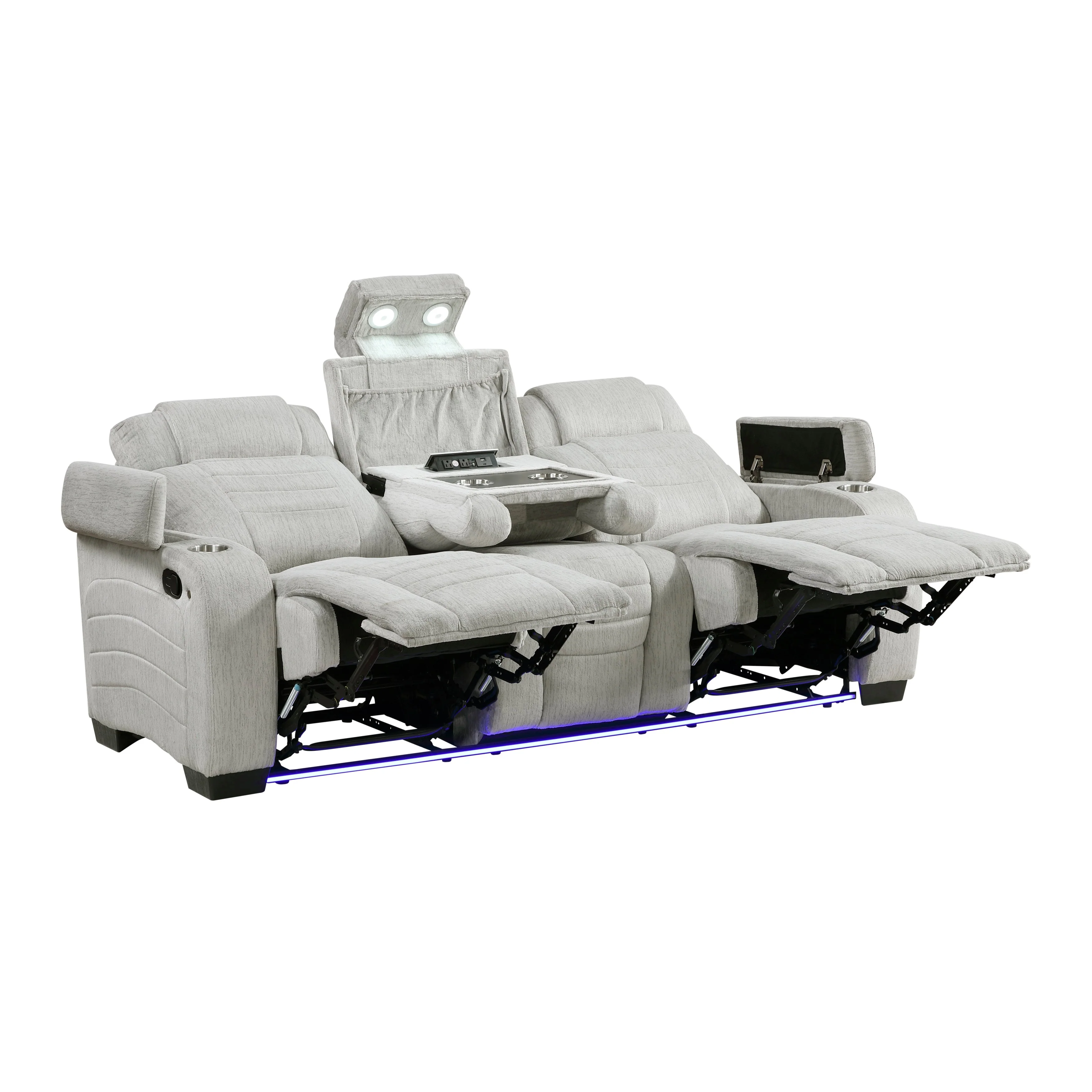Ronan Light Gray Double Reclining Sofa - Image 7