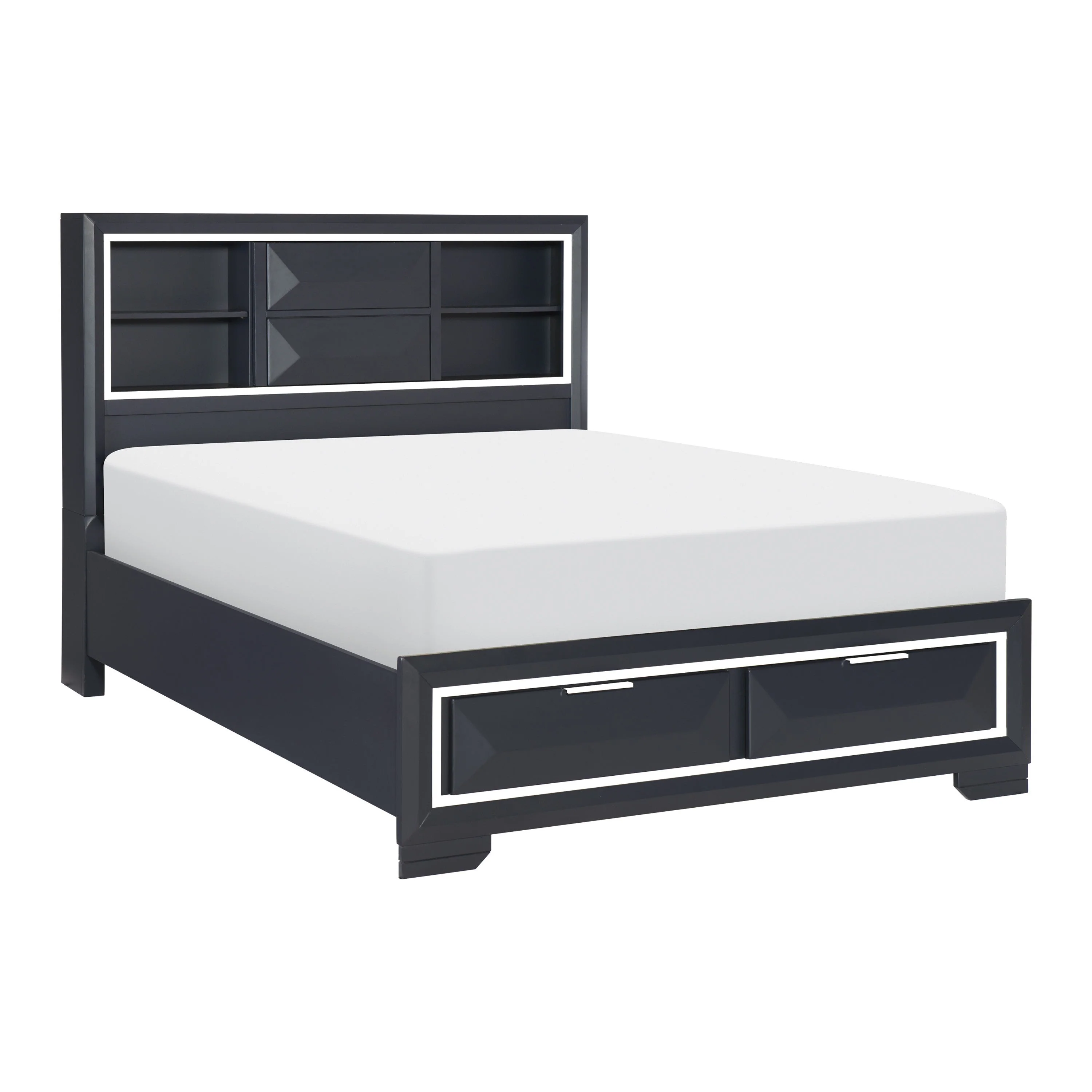 Rosemont Midnight Blue Storage Platform Bedroom Set - Image 3