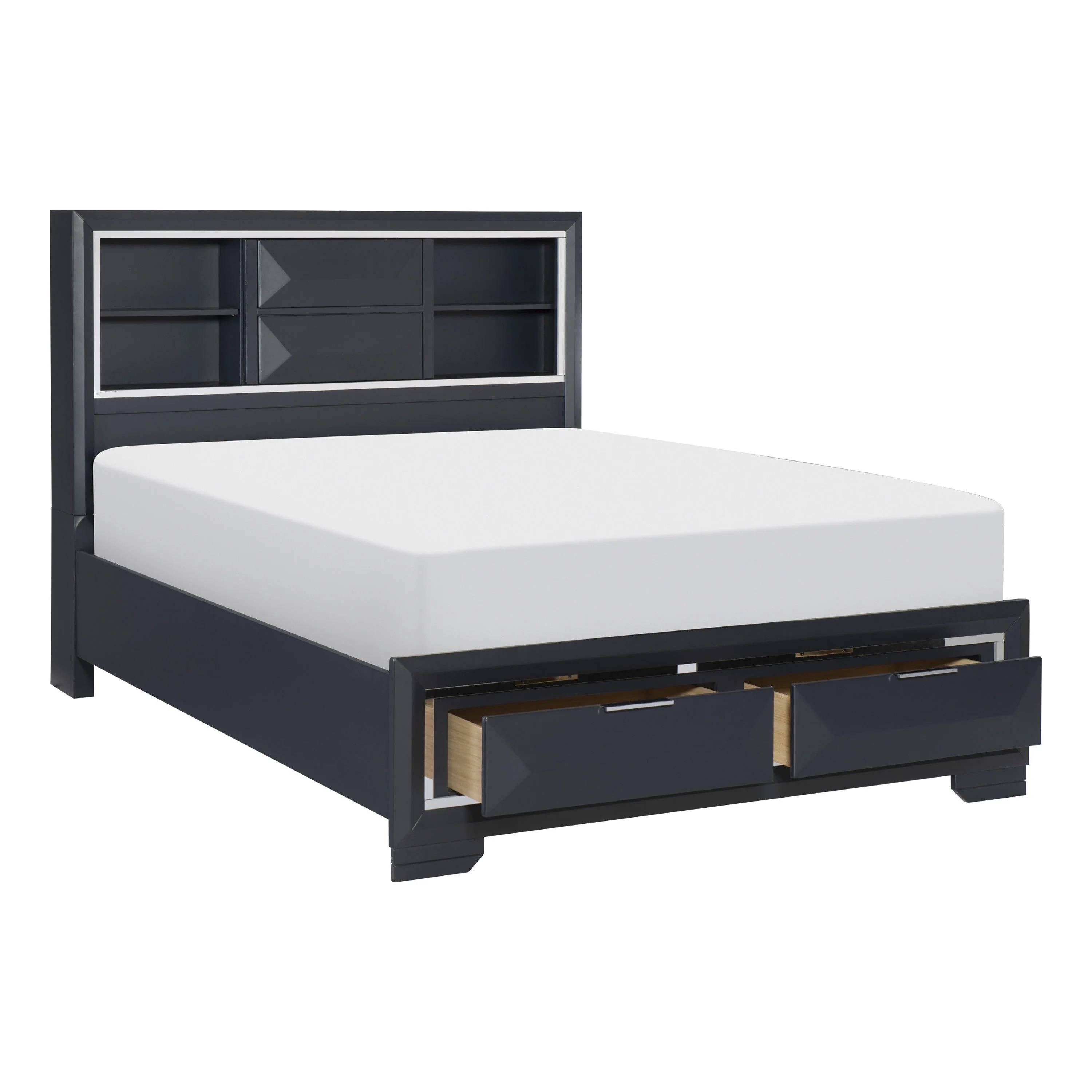 Rosemont Midnight Blue Storage Platform Bedroom Set - Image 4