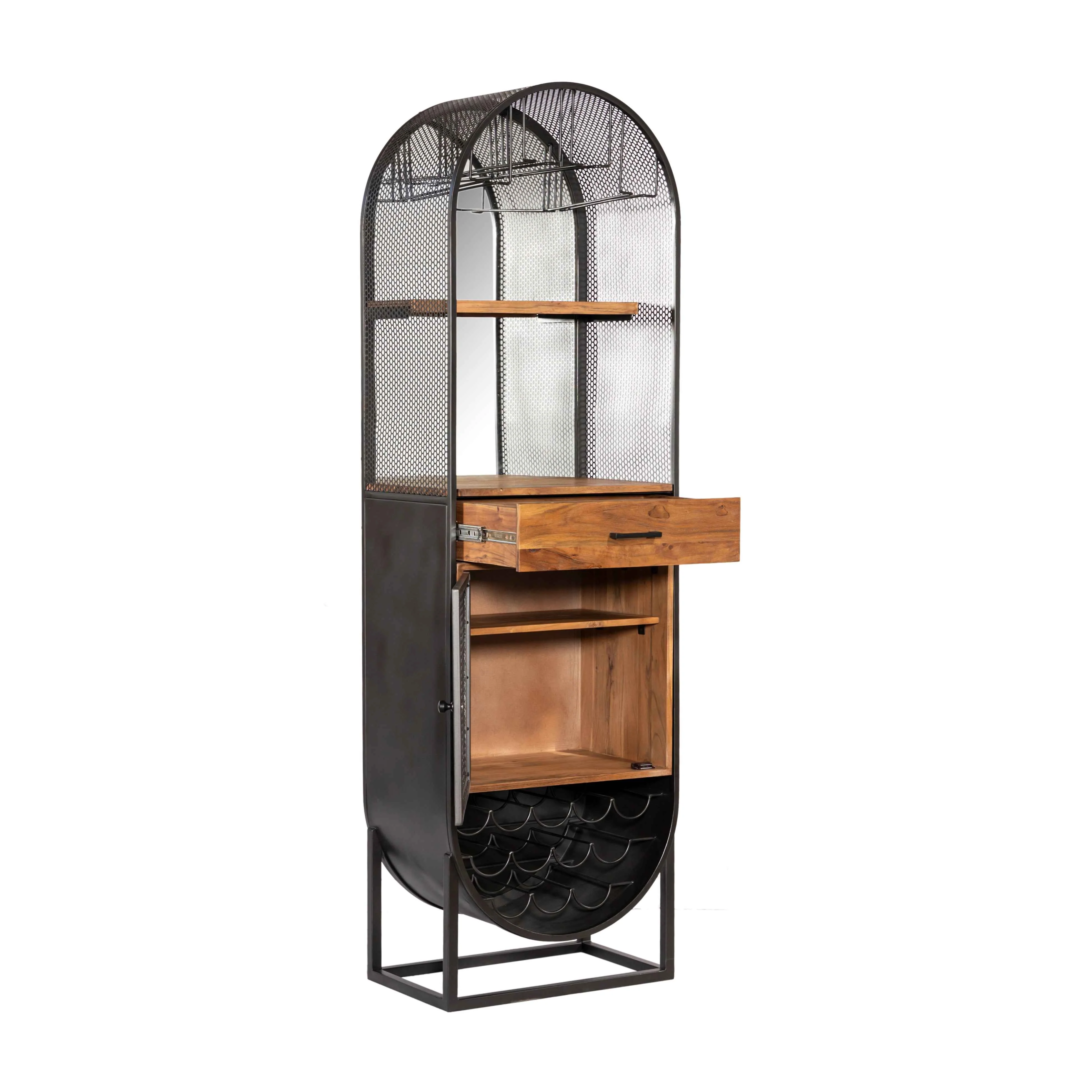 Roswell 23" Bar Cabinet in Natural Mango Wood and Iron - Image 12