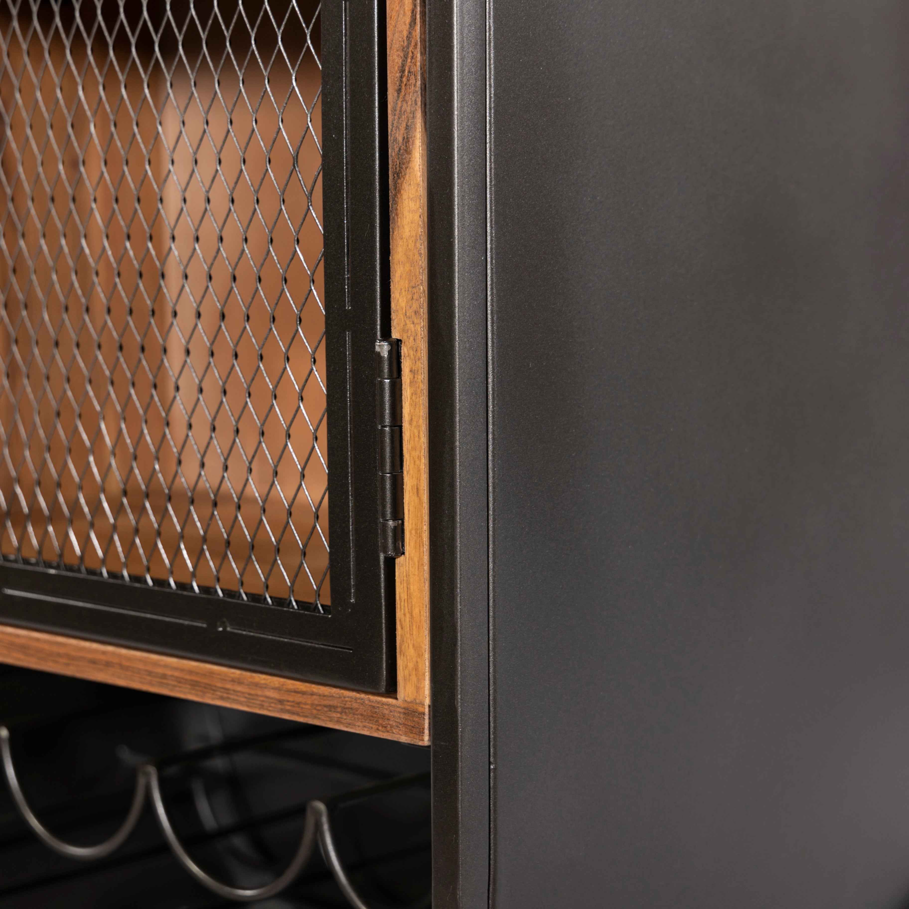 Roswell 23" Bar Cabinet in Natural Mango Wood and Iron - Image 4