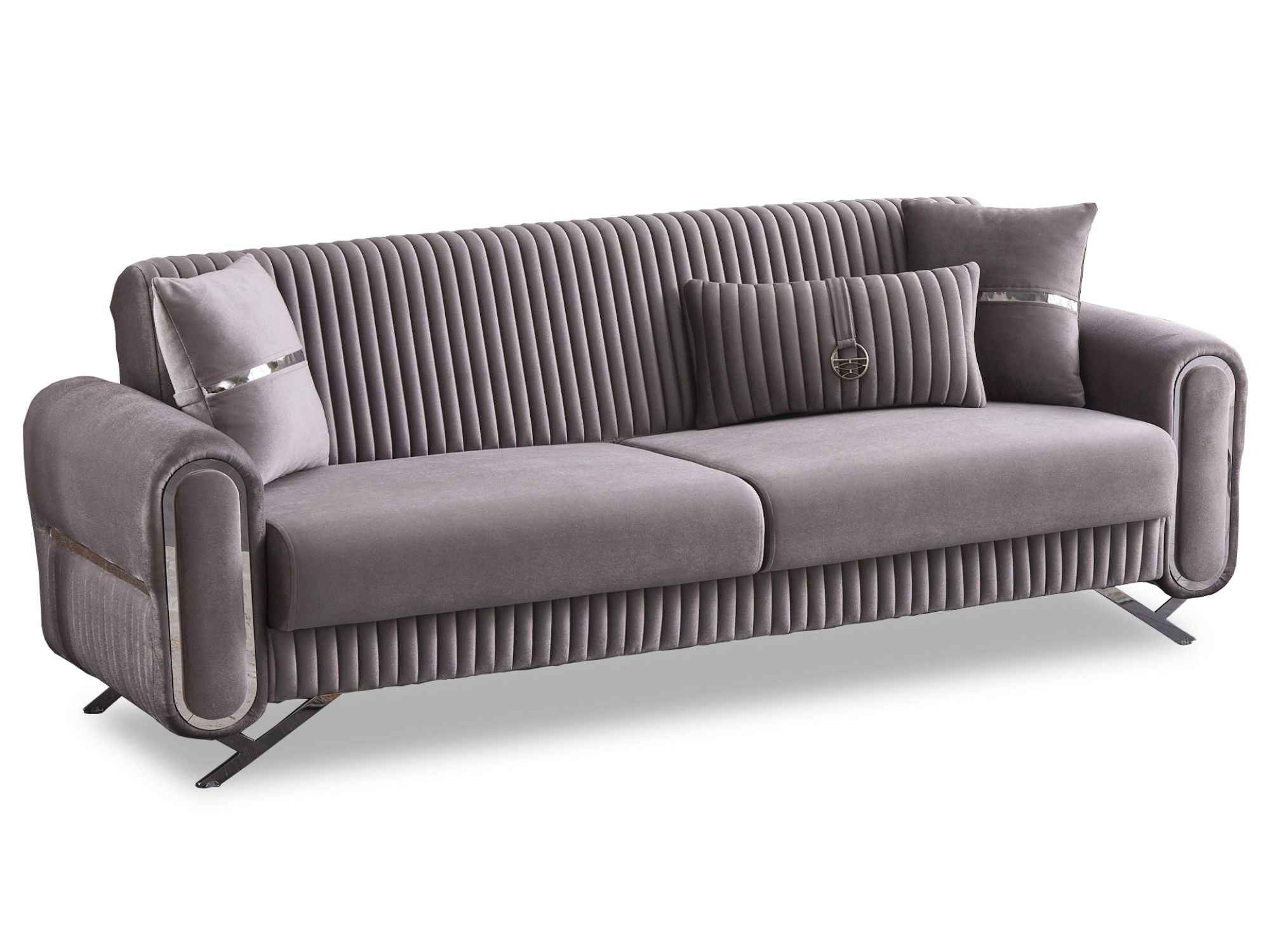 Royal Light Grey Convertible Loveseat