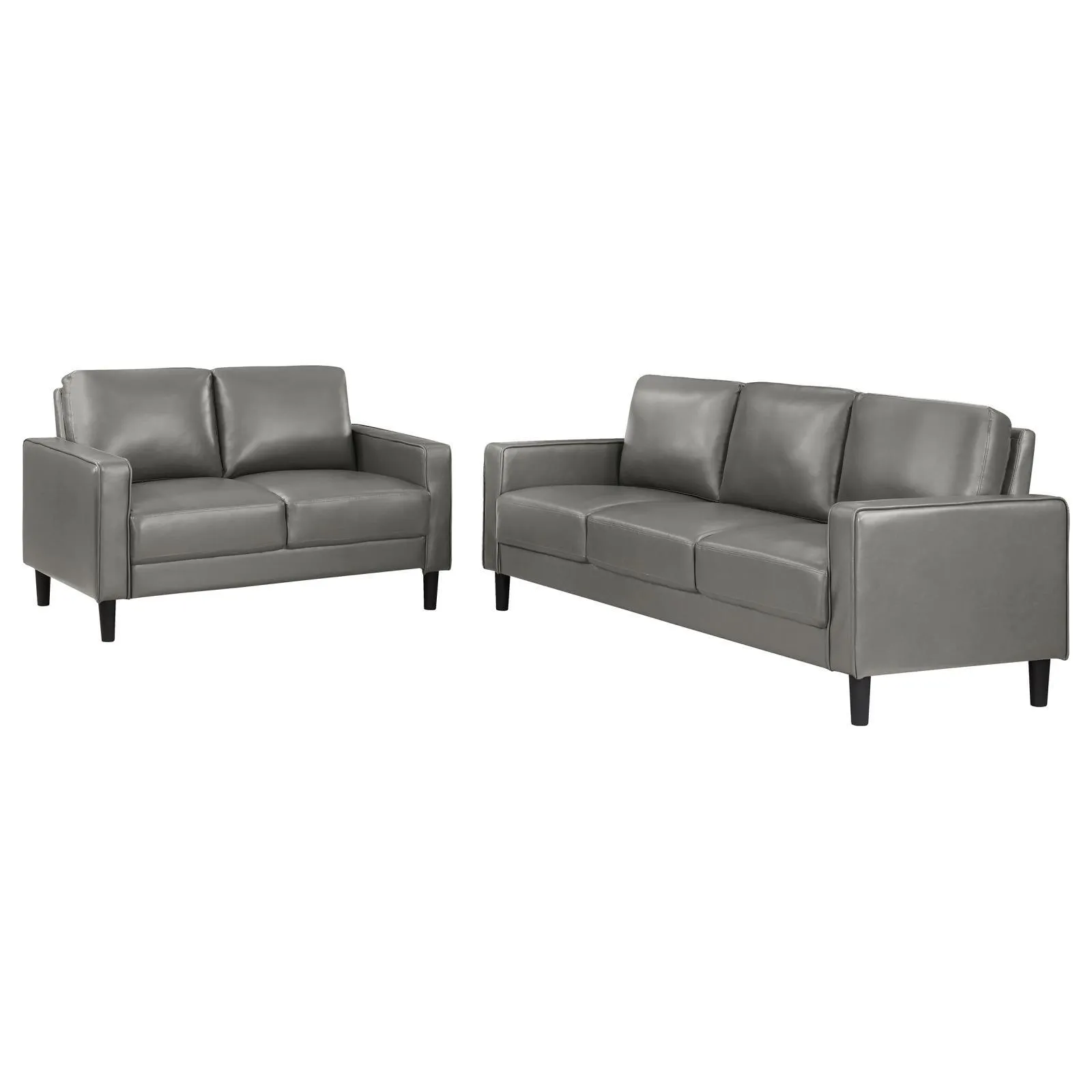Ruth 2-piece Upholstered Track Arm Sofa Set Grey - Image 2