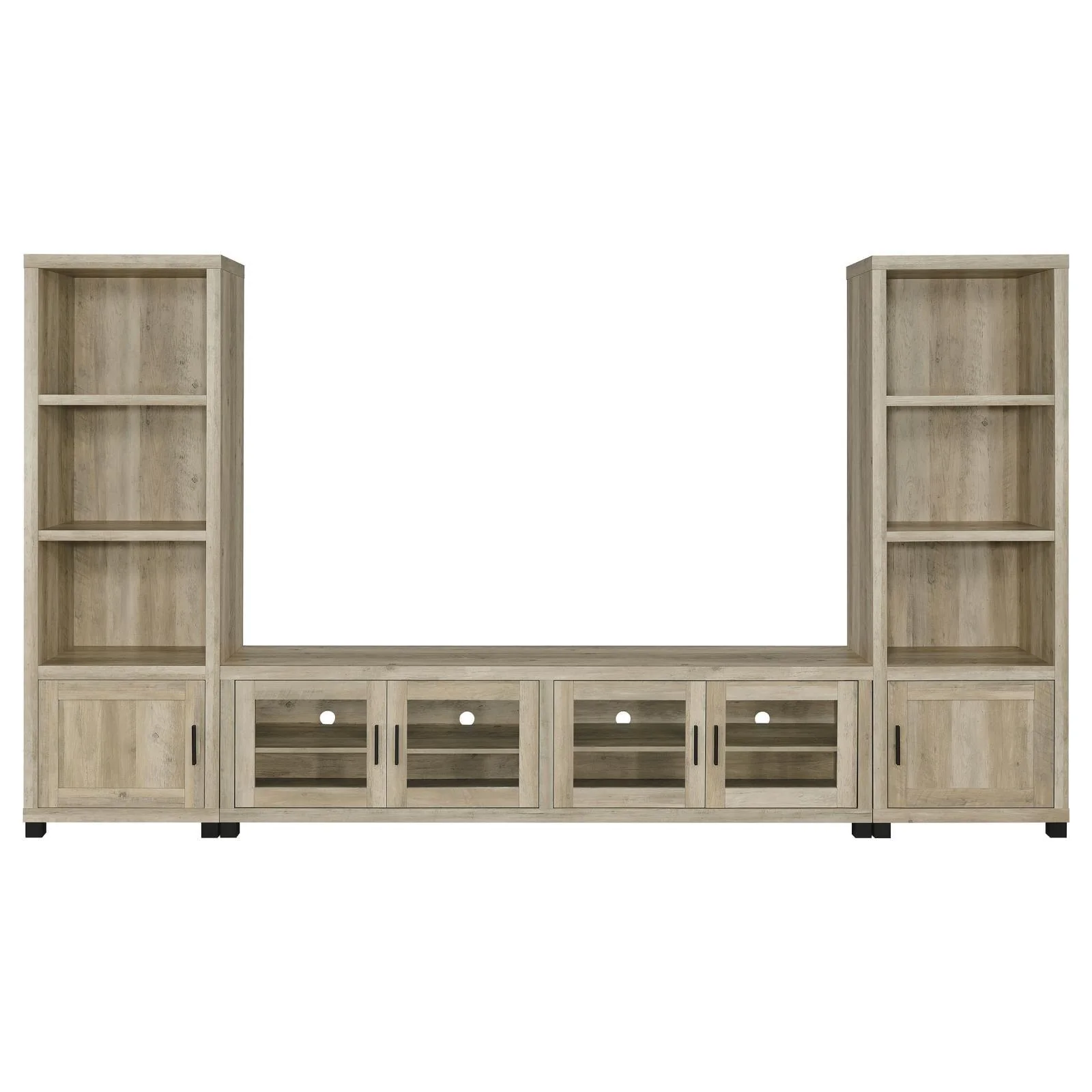 Sachin Antique Pine 3-piece Entertainment Center With 79" TV Stand - Image 2