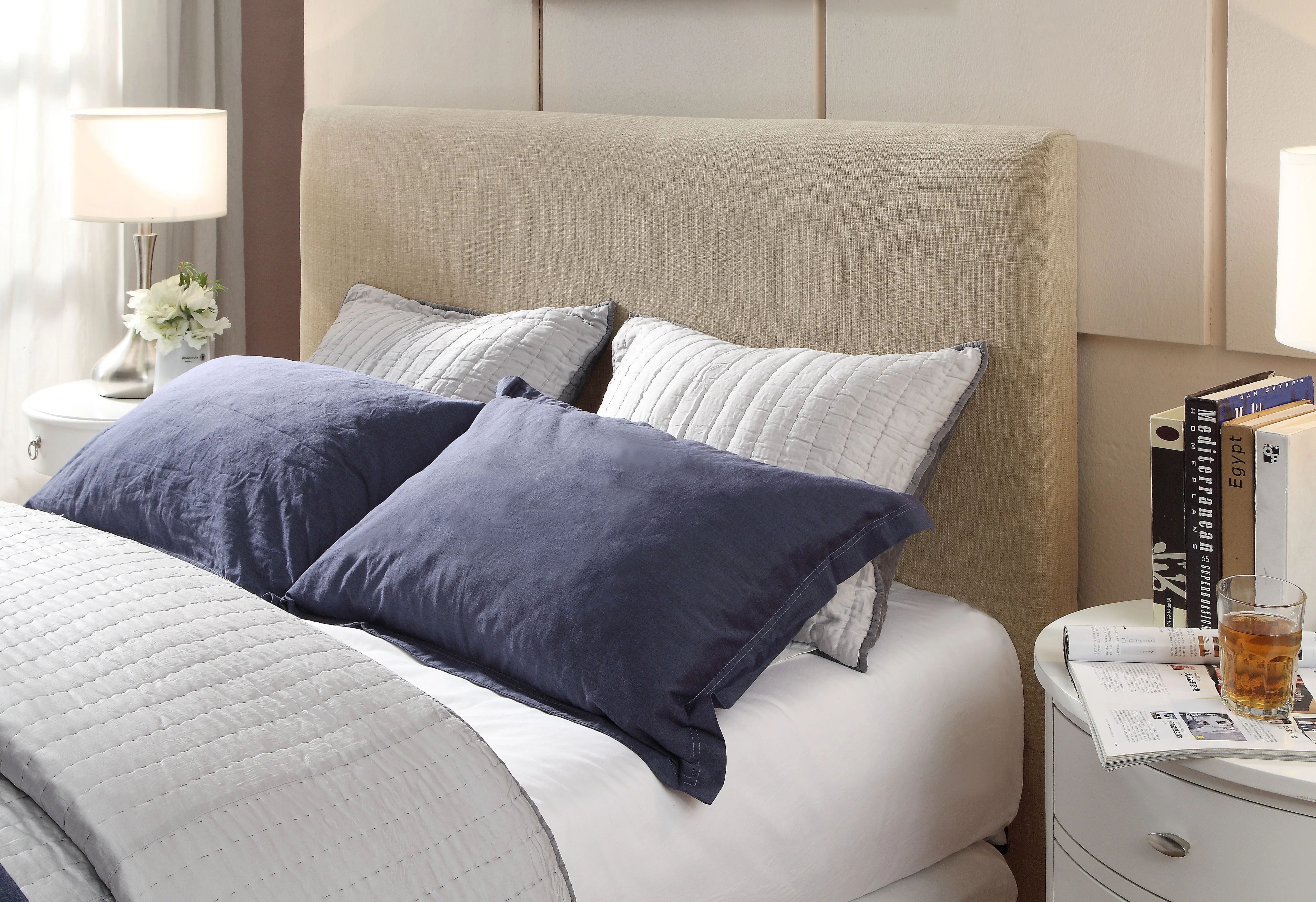 Saint Pierre Upholstered Queen Platform Bed in Toast Linen - Image 3