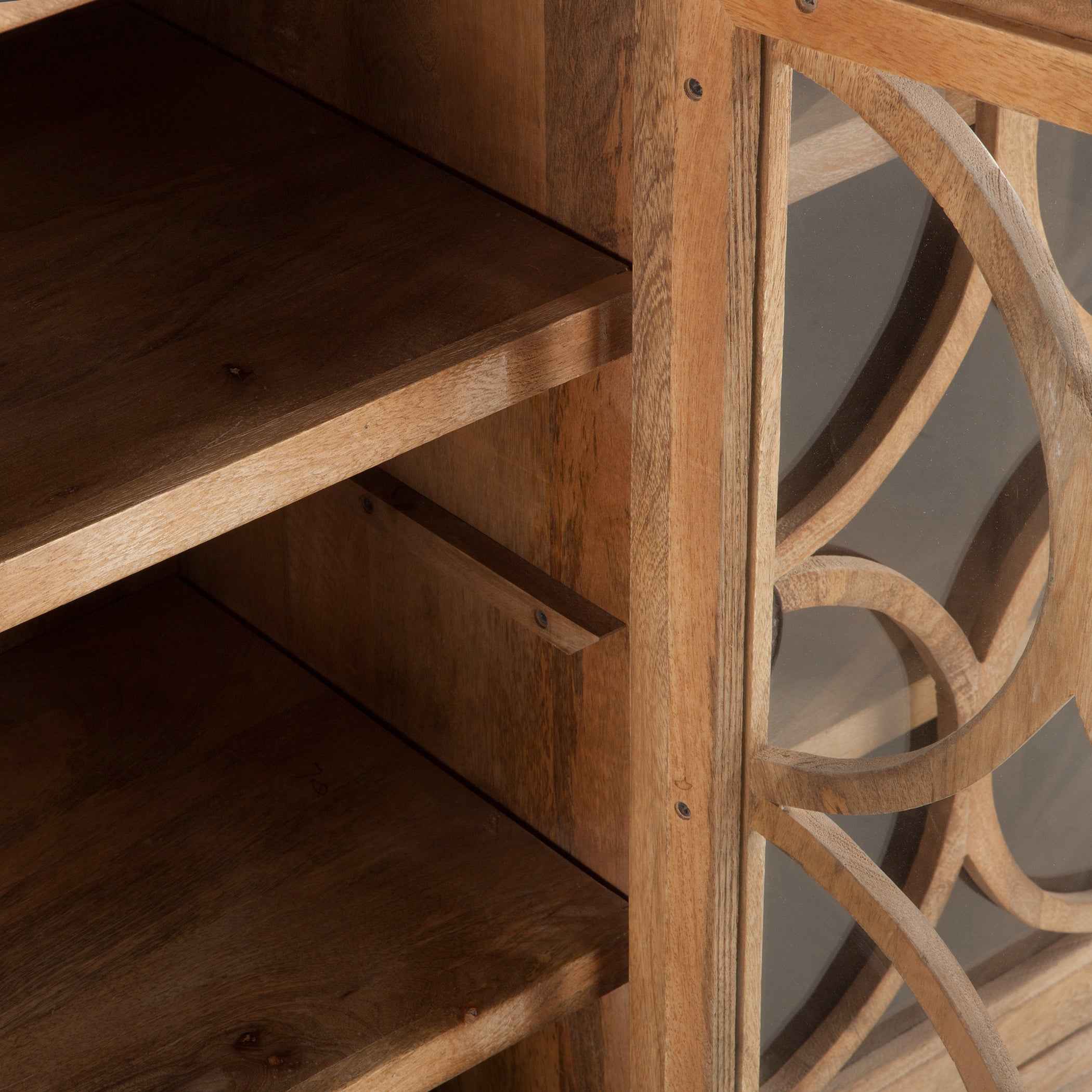 San Rafael 75" Glass Cabinet in Antique Oak - Image 5