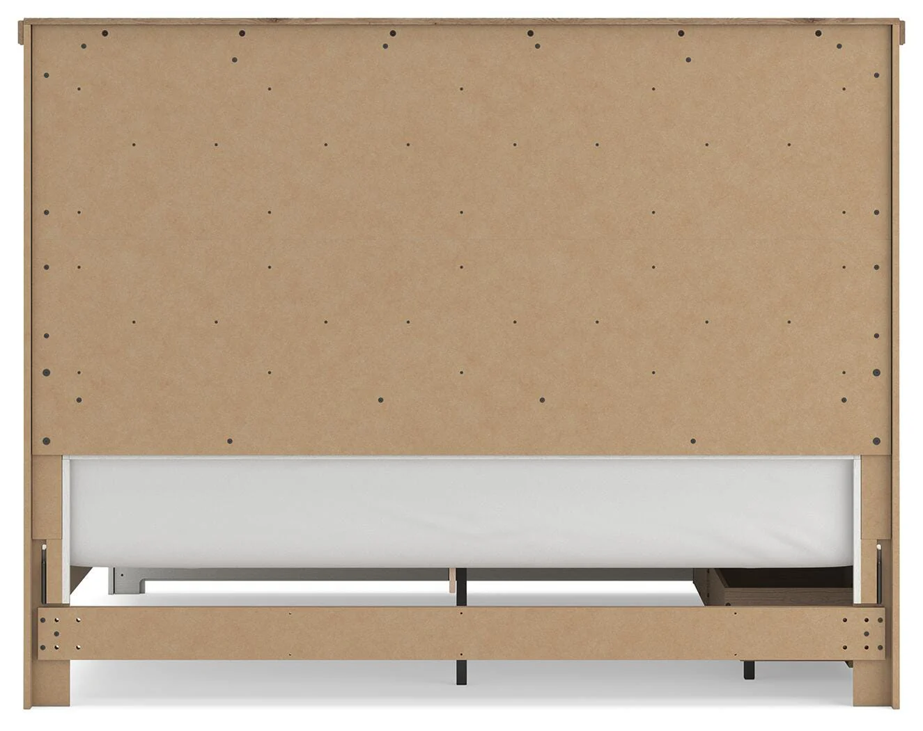 Savonport White/Brown King Panel Bed with Storage - Image 8