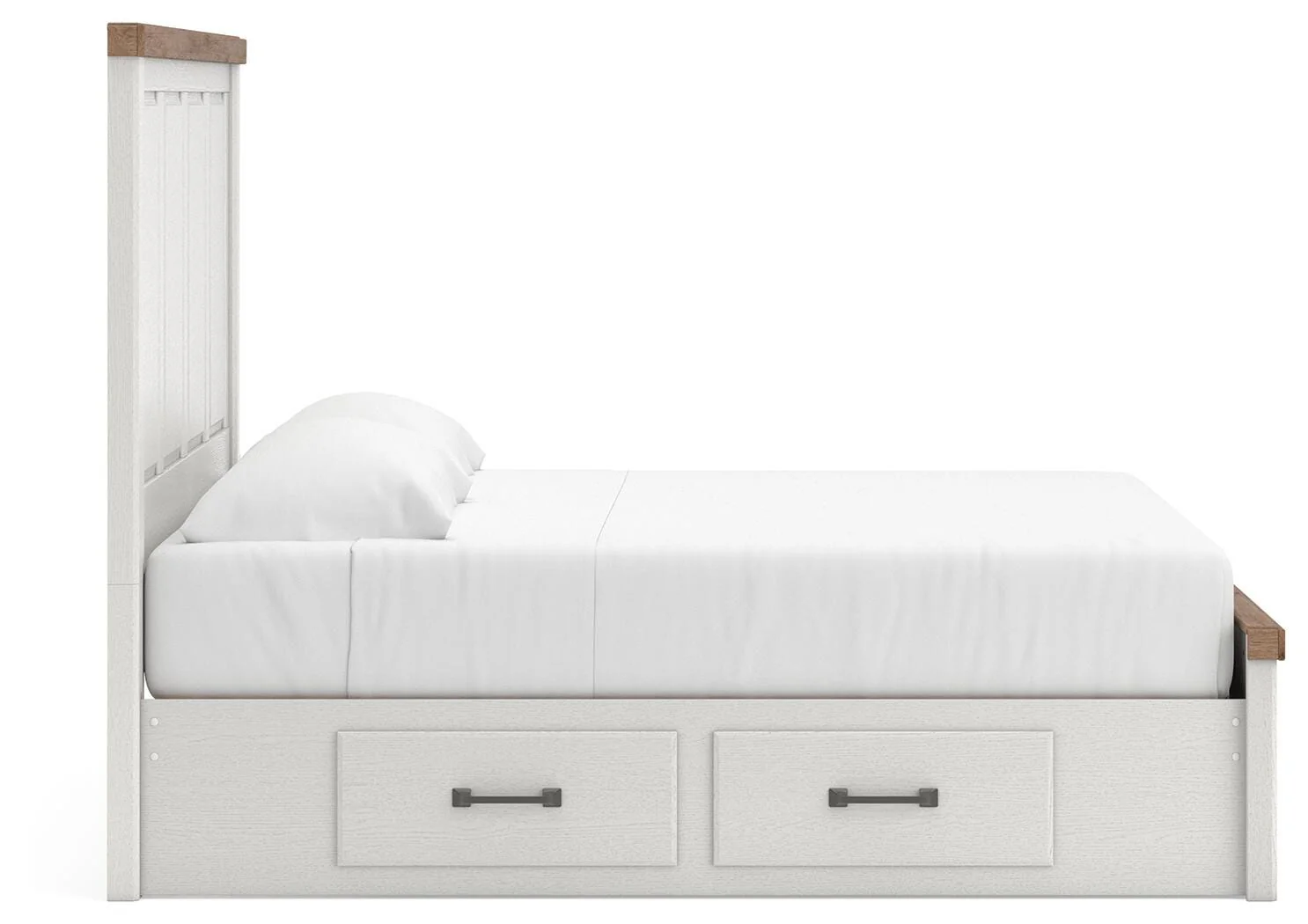 Savonport White/Brown King Panel Storage Bed - Image 6