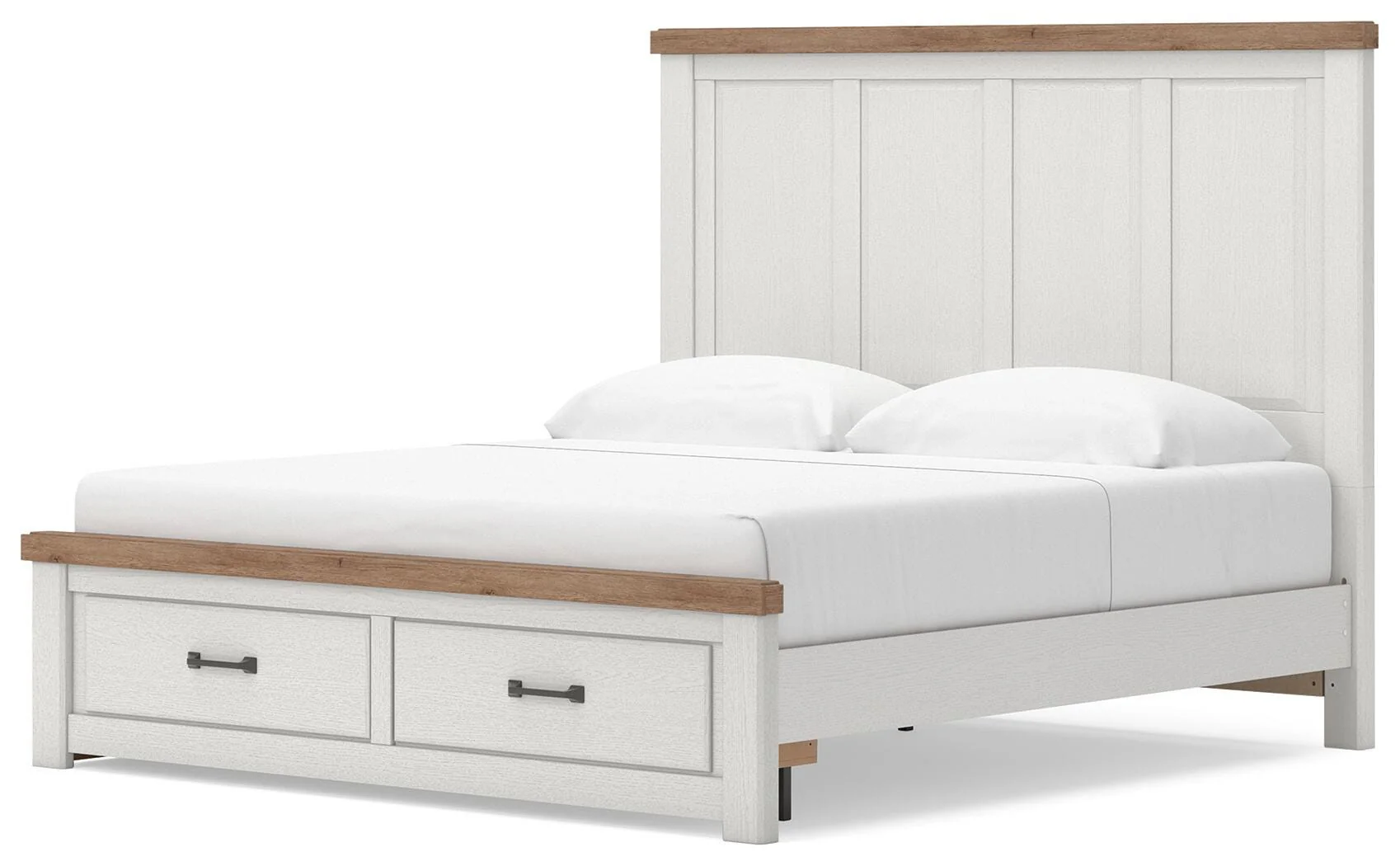 Savonport White/Brown King Panel Storage Bed - Image 6