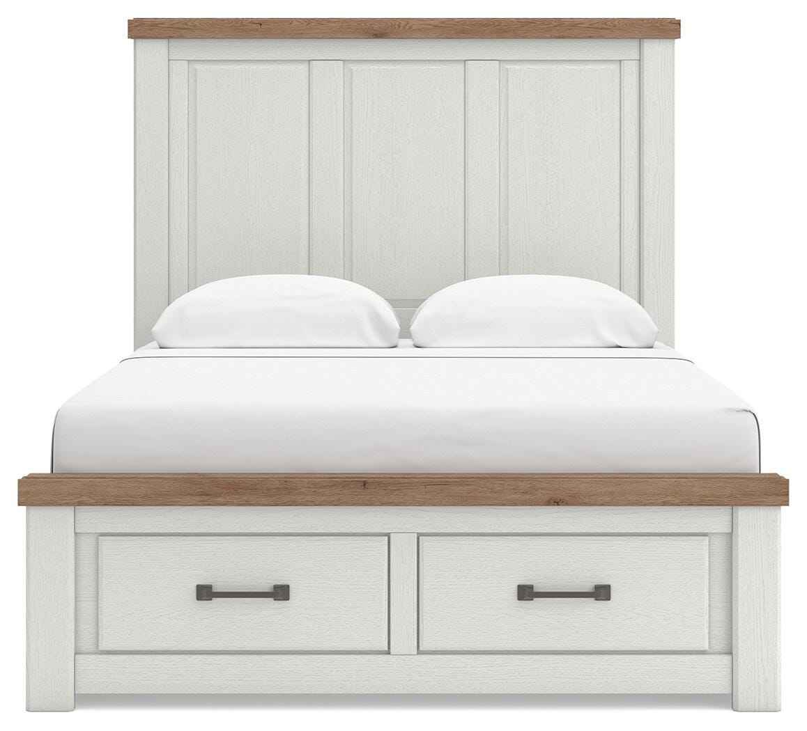Savonport White/Brown Queen Panel Storage Bed - Image 3