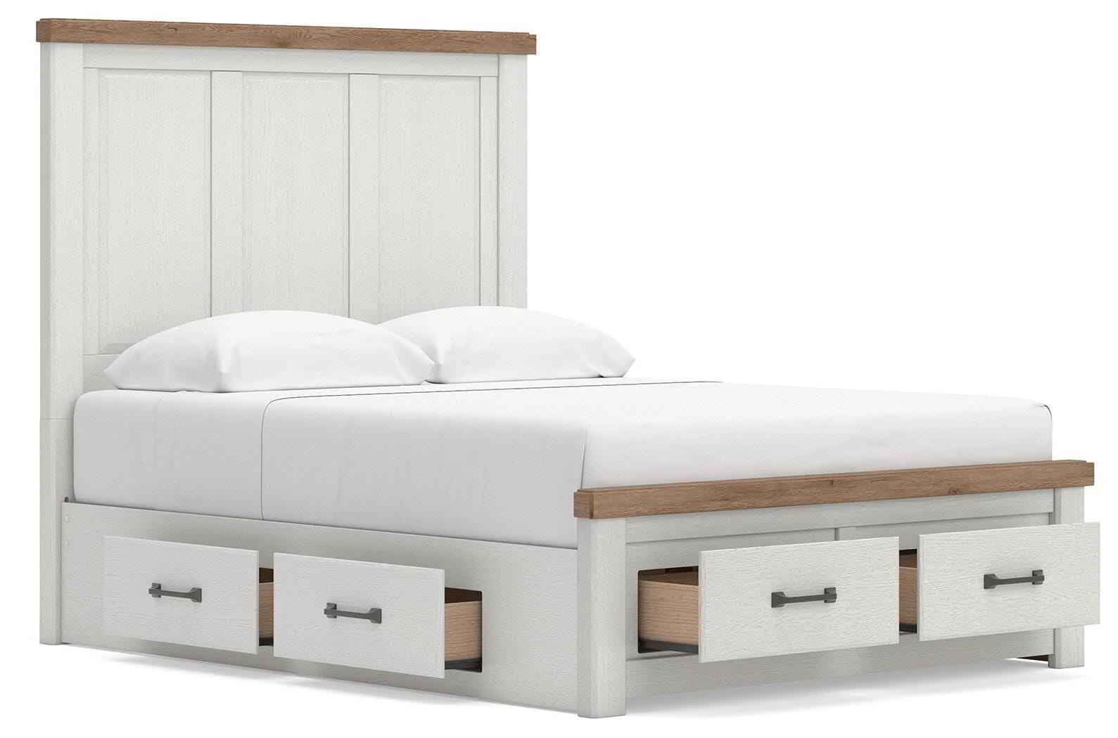 Savonport White/Brown Queen Panel Storage Bed - Image 4