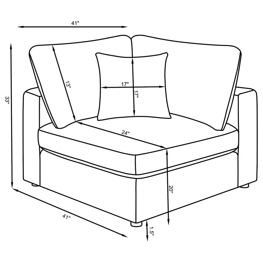Serene Beige 4-Piece Upholstered Modular Sectional with Ottoman - Image 12