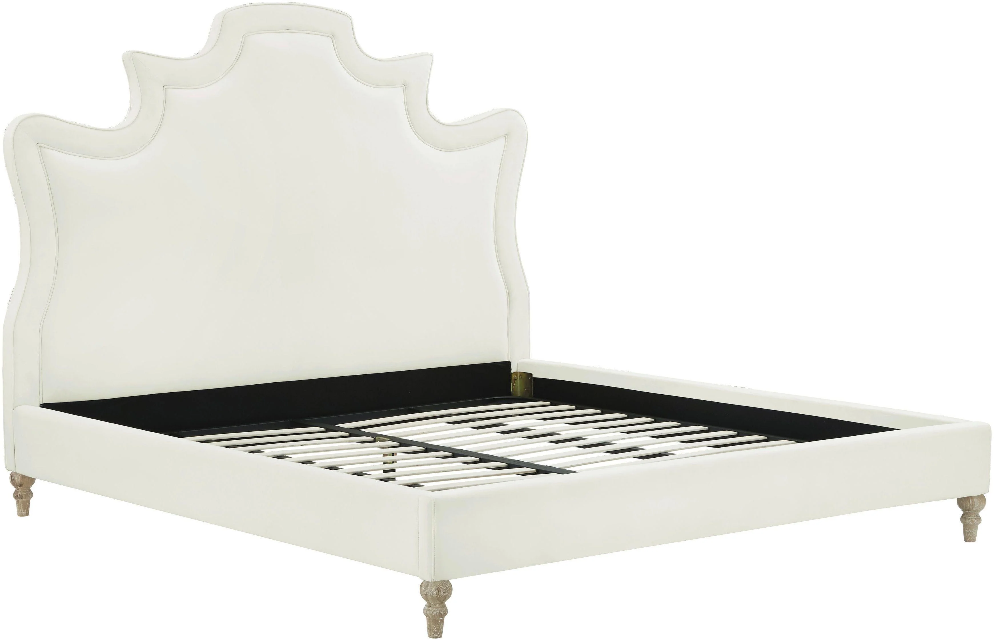 Serenity Cream Performance Velvet Bed - Image 10