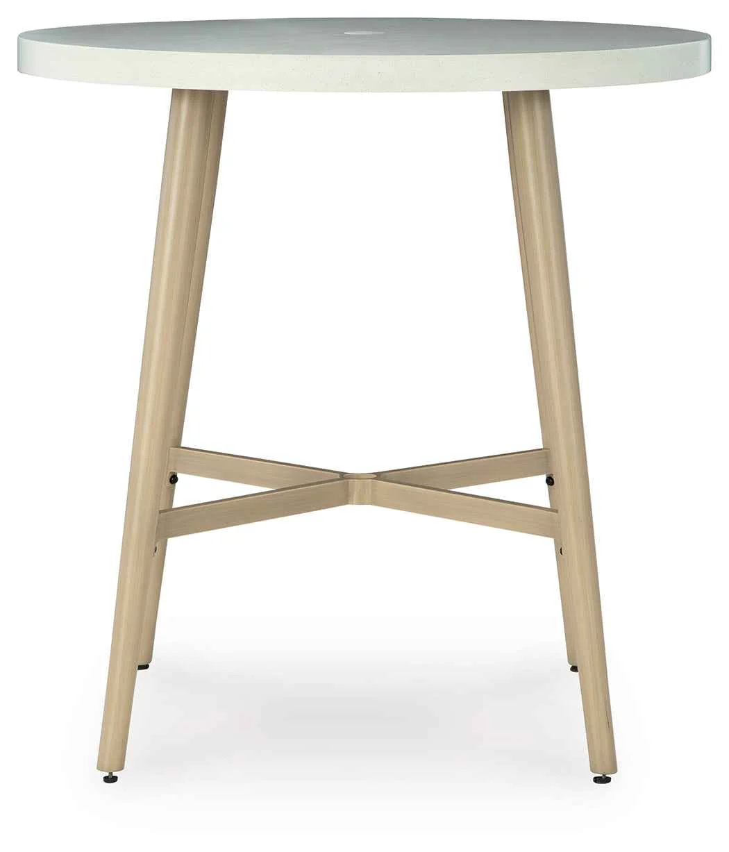 Seton Creek Beige Outdoor Bar Table - Image 2