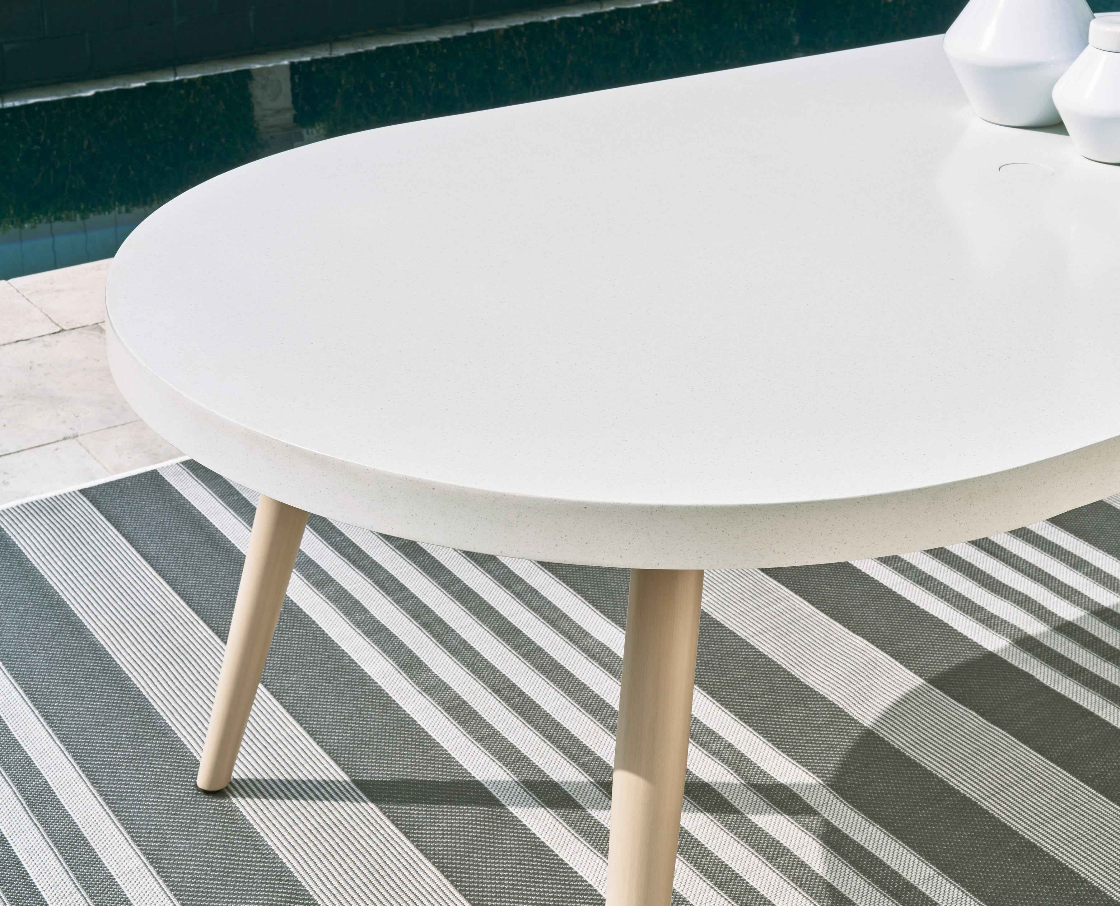 Seton Creek White Outdoor Dining Table - Image 7