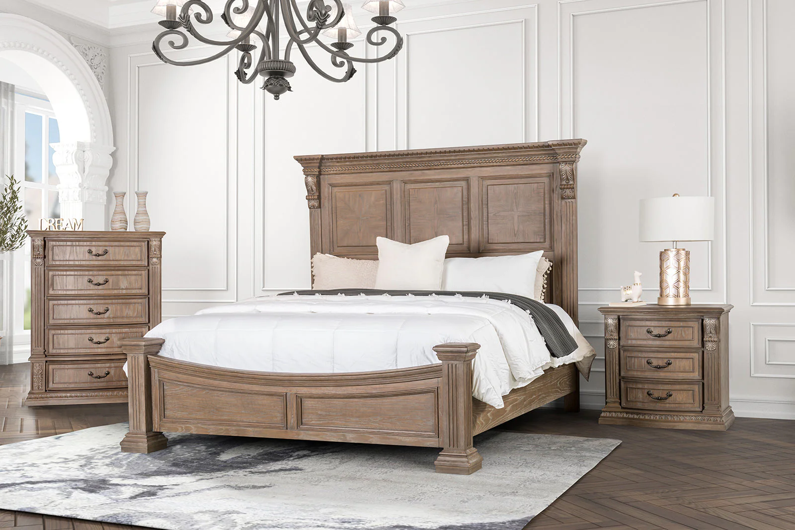 Seven Oaks Weathered Oak King Bed - Image 2