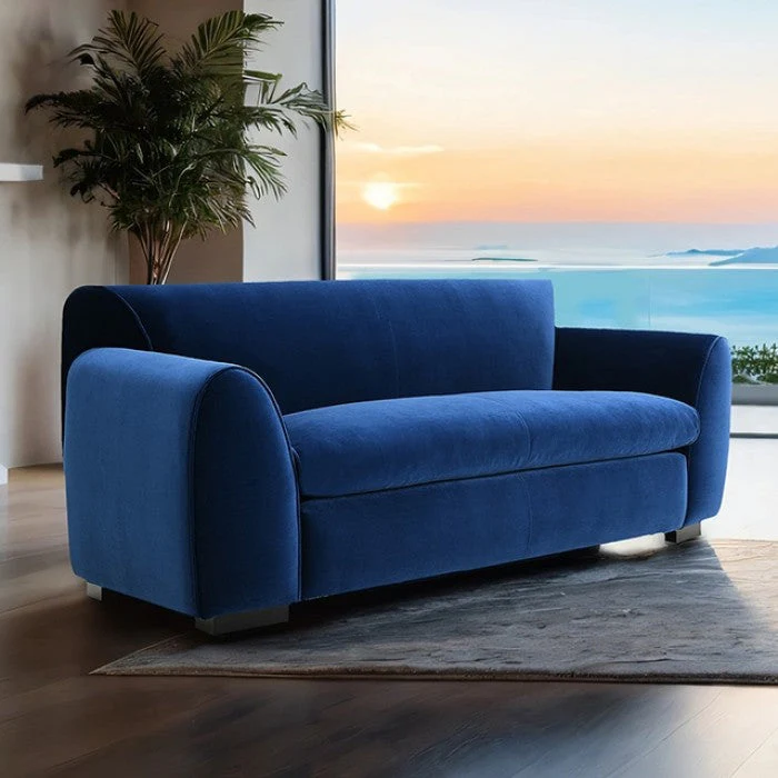 Severo Royal Blue Upholstery Living Room Set - Image 3