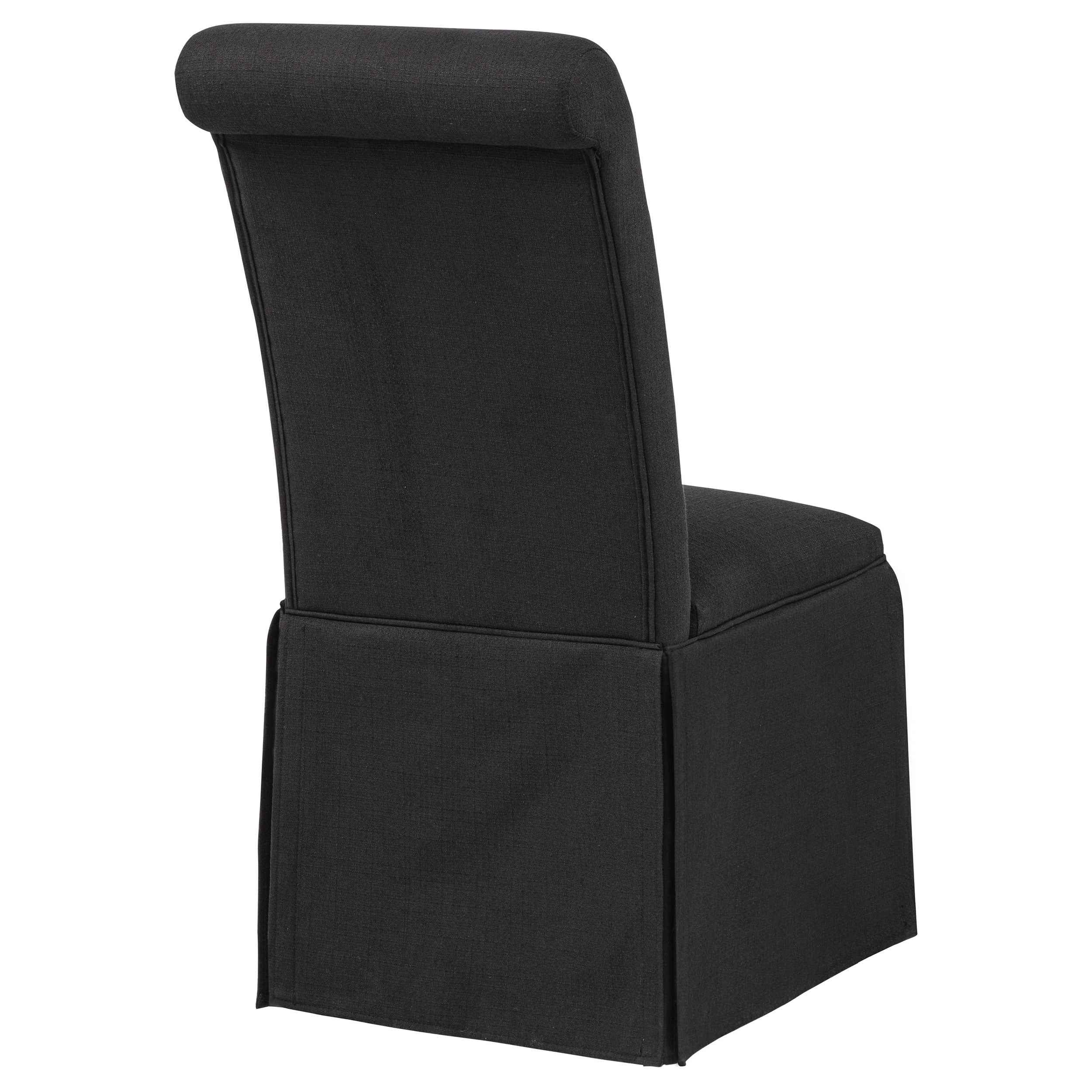Shawna Black Upholstered Skirted Side Chair (Set of 2) - Image 7