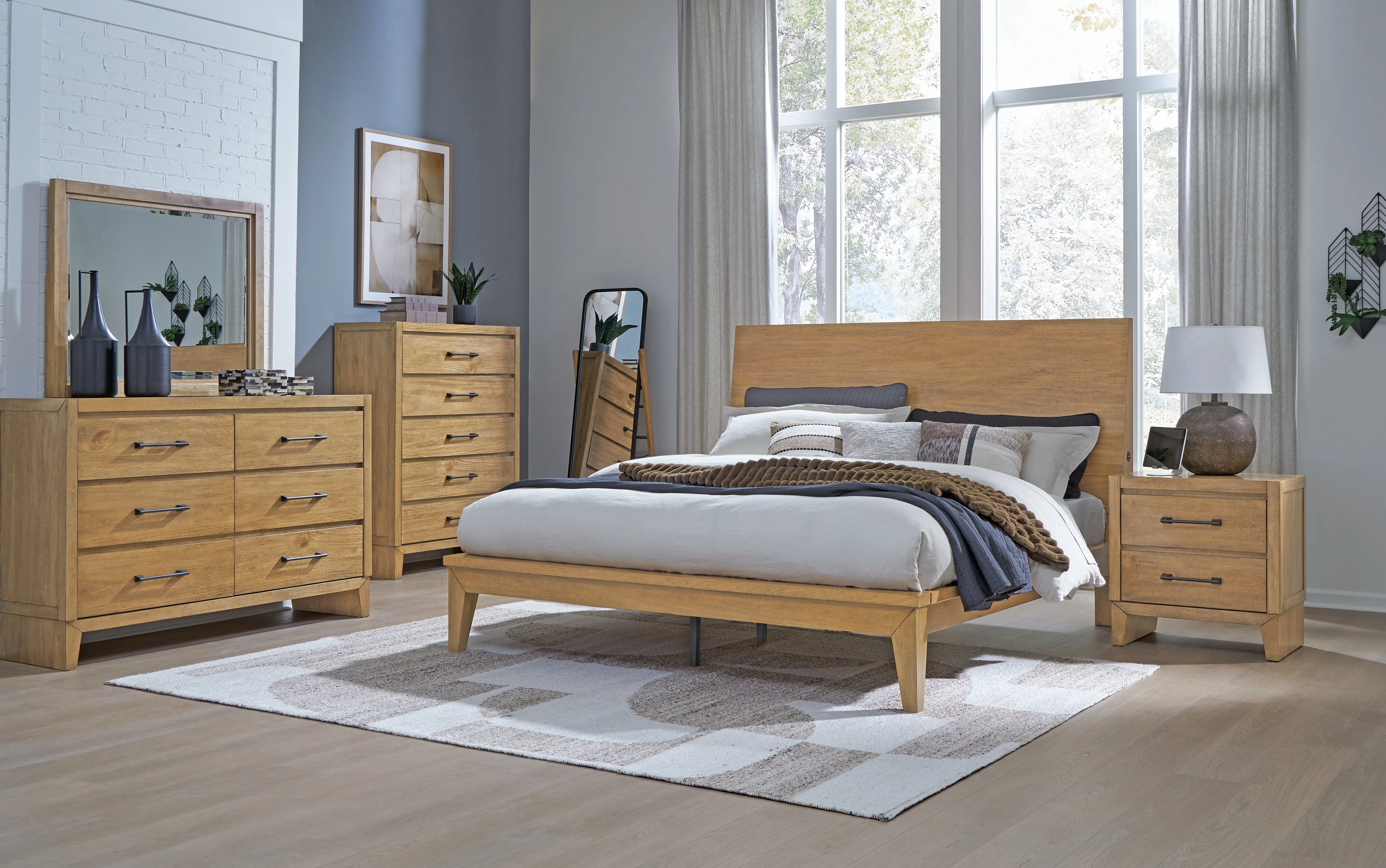 Sherbana Light Brown King Platform Bed - Image 14