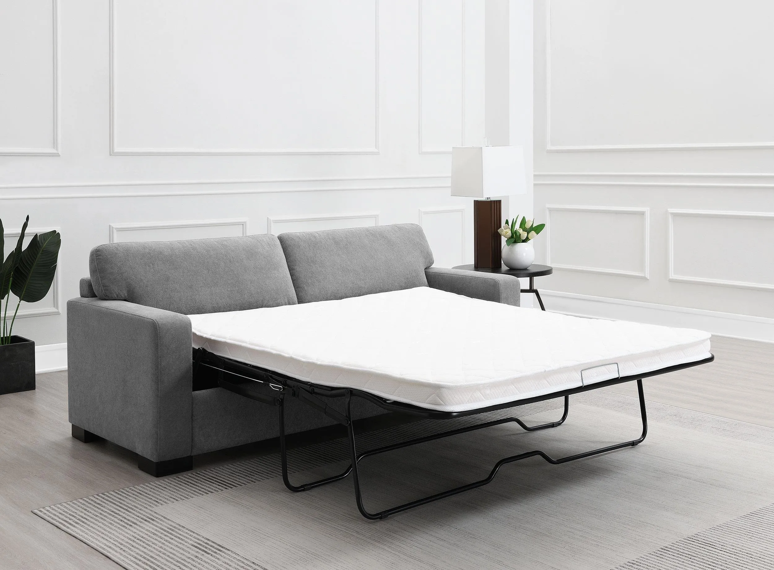 Simpson Upholstered Sofa Sleeper with Queen Mattress Grey - Image 2