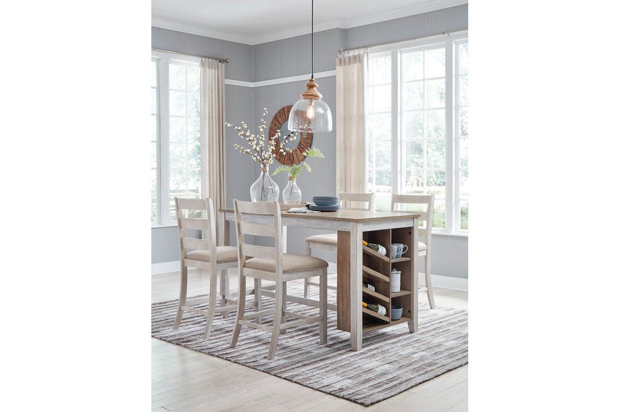 Skempton White/Light Brown Counter Height Dining Table - Image 6
