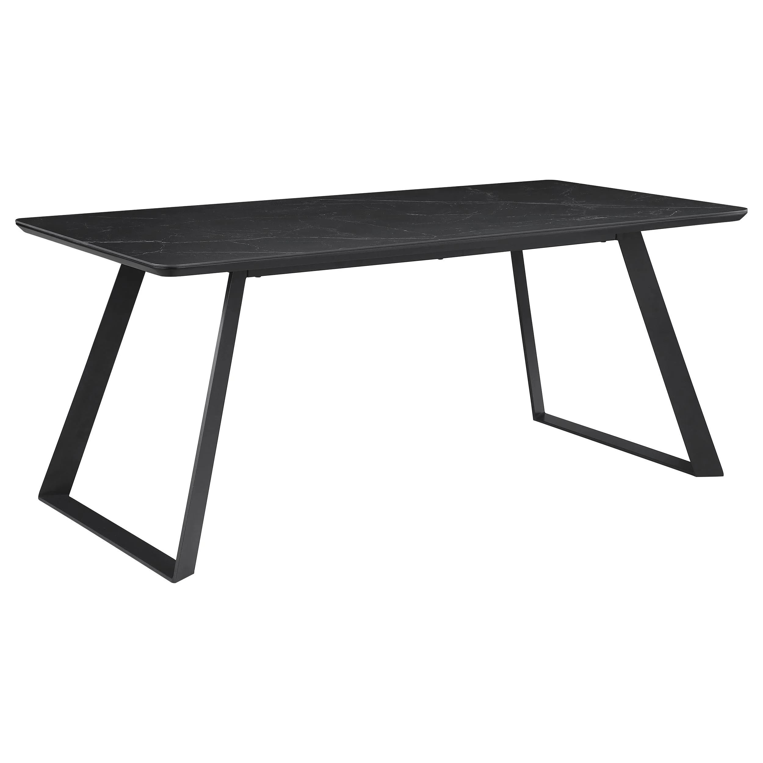 Smith Black 5-Piece Rectangular Ceramic Top Dining Set - Image 2