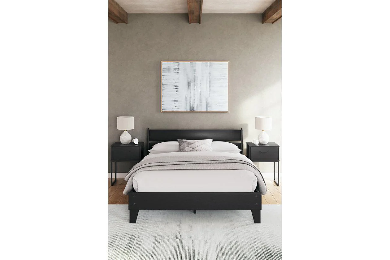 Socalle Black Queen Panel Platform Bed - Image 10