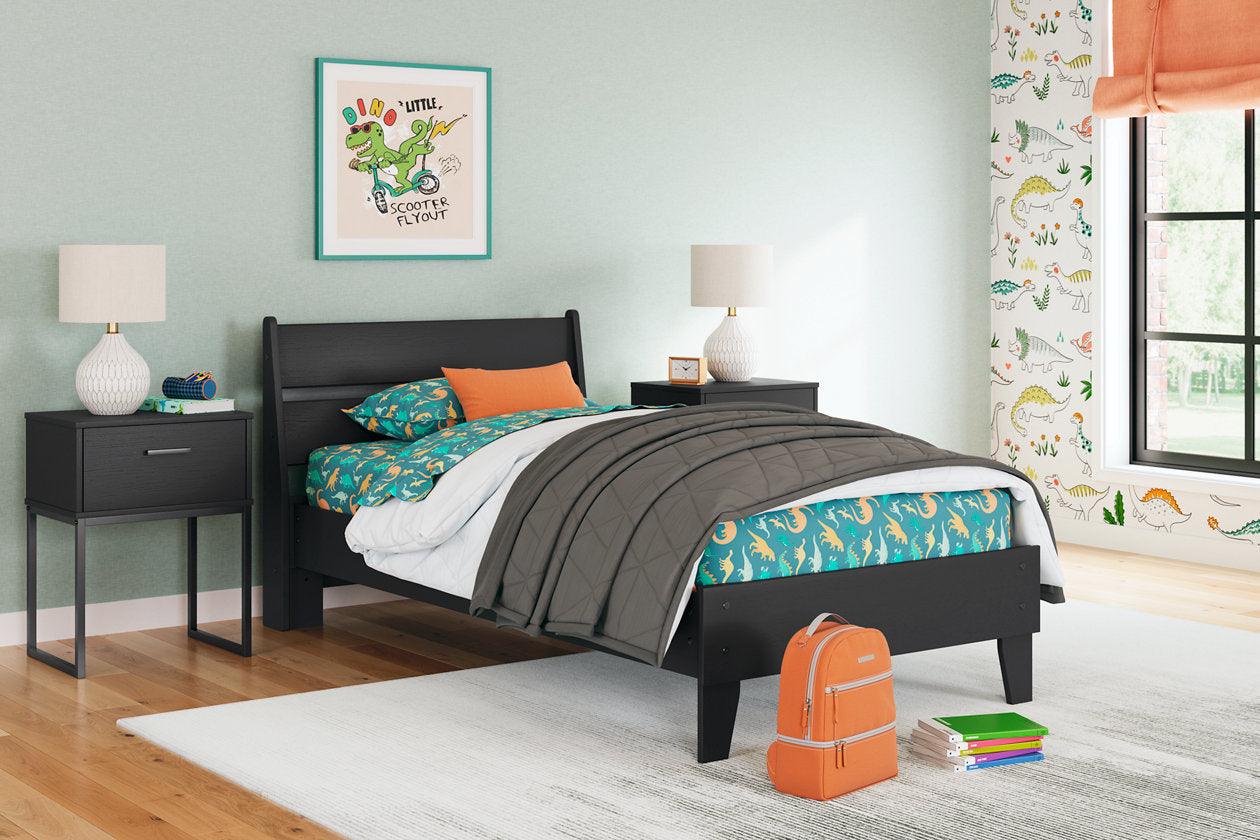 Socalle Black Twin Panel Platform Bed - Image 3