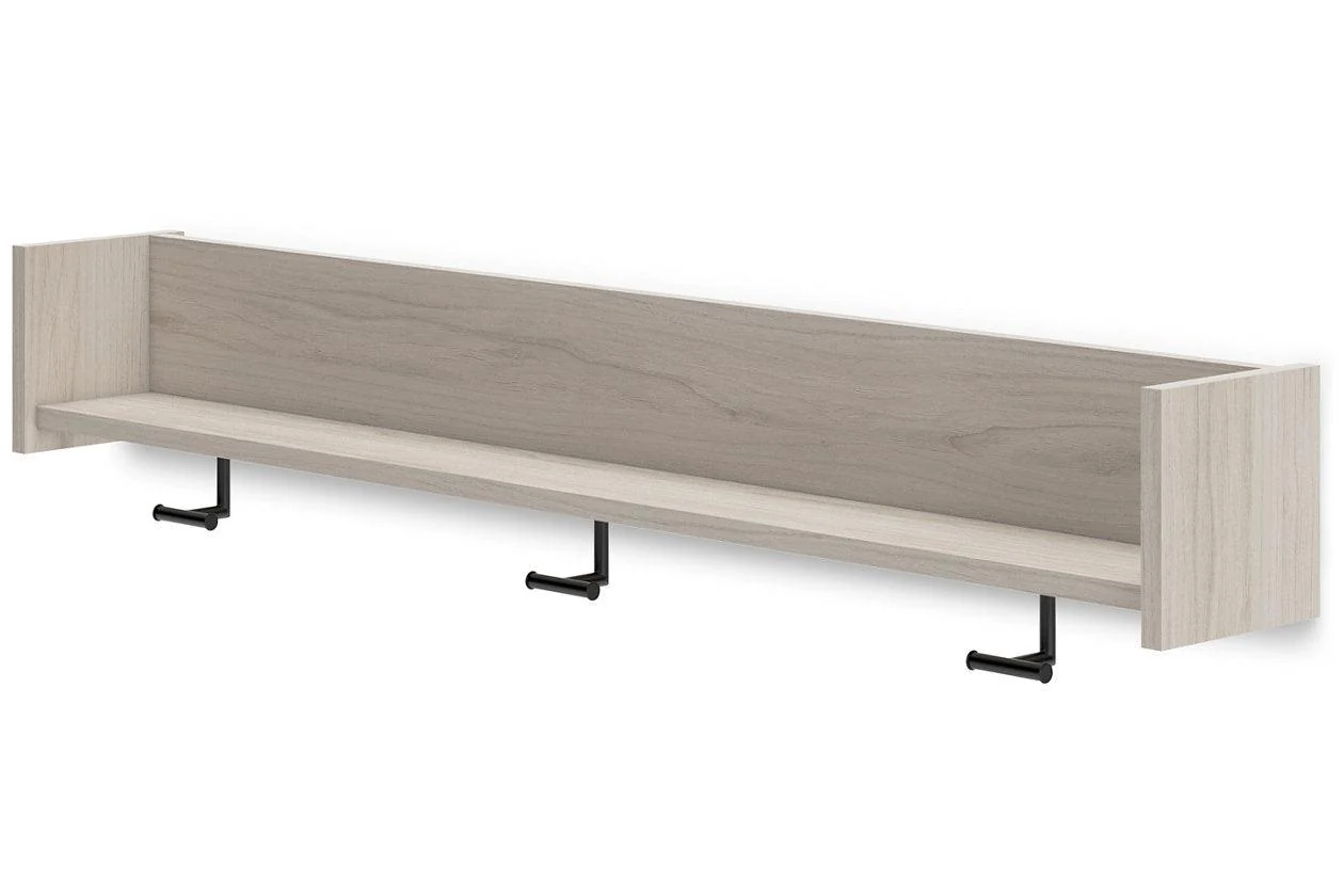 Socalle Light Natural Wall Mounted Coat Rack with Shelf - Image 3