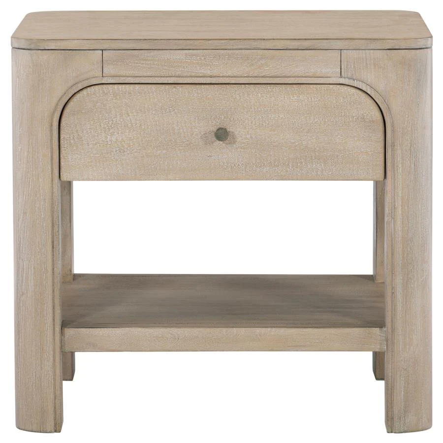 Solano Weathered Mango 1-drawer Nightstand Bedside Table - Image 4