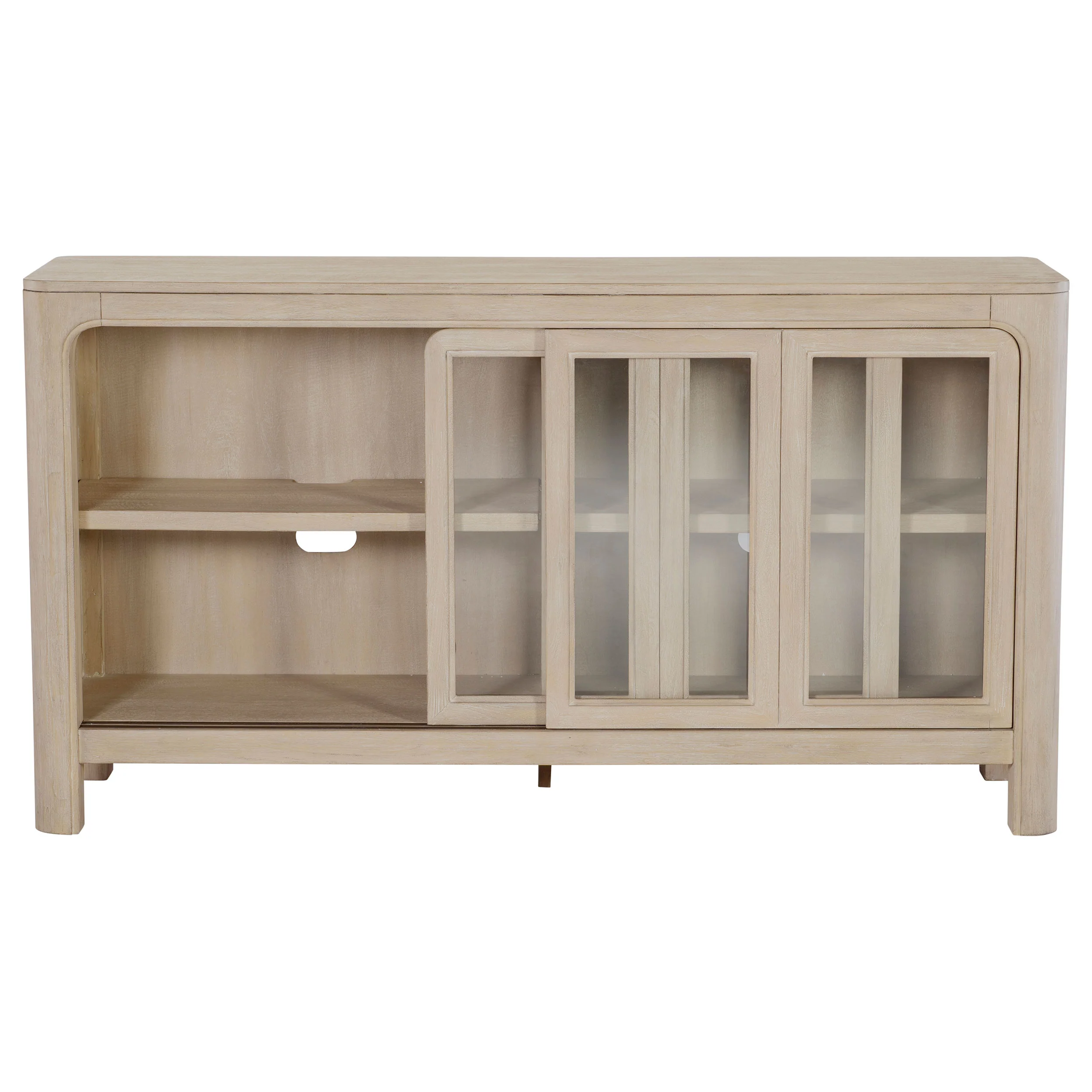 Solano Weathered Mango Sliding Door Dining Sideboard Server - Image 5