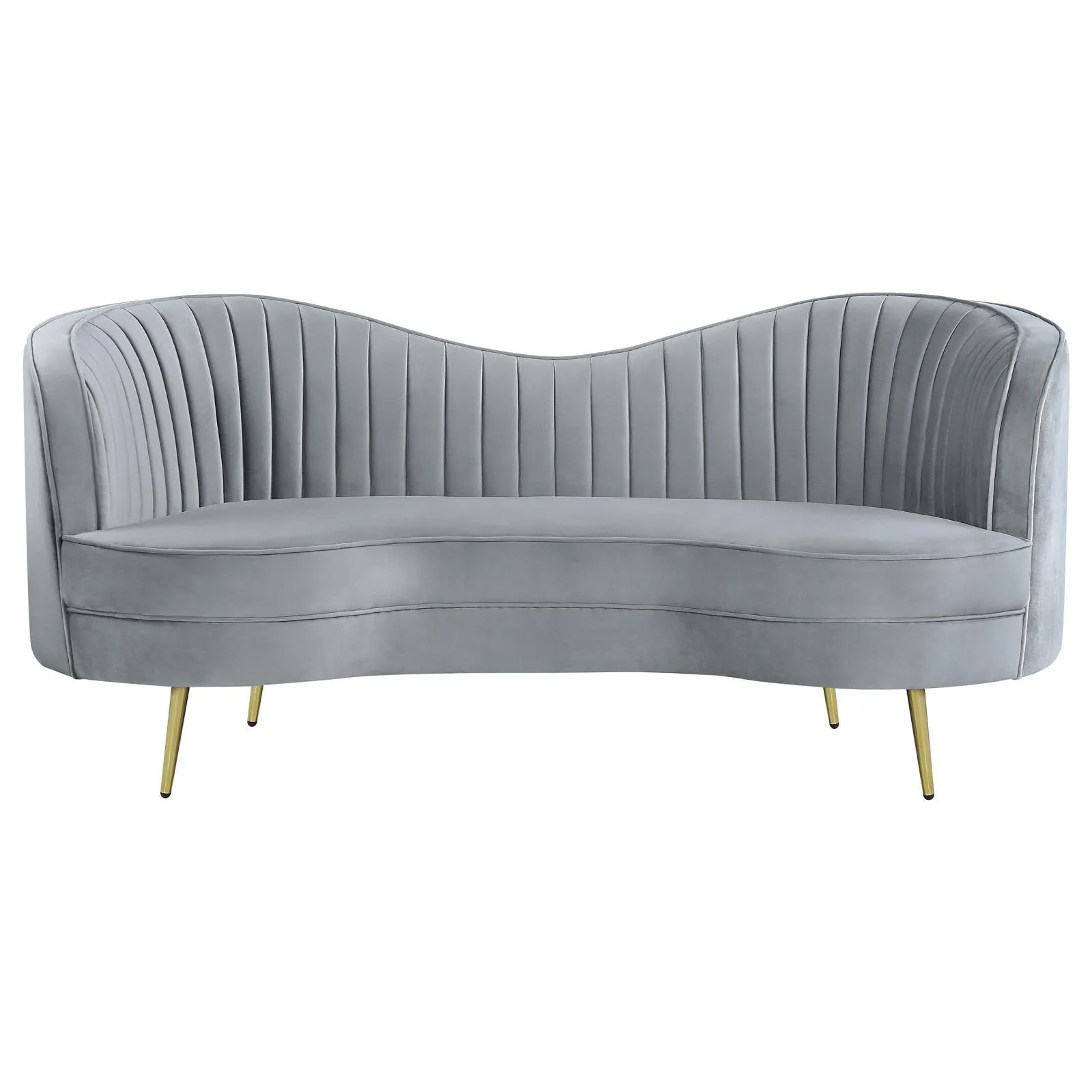 Sophia 2-piece Upholstered Channel Tufted Sofa Set Grey - Image 7